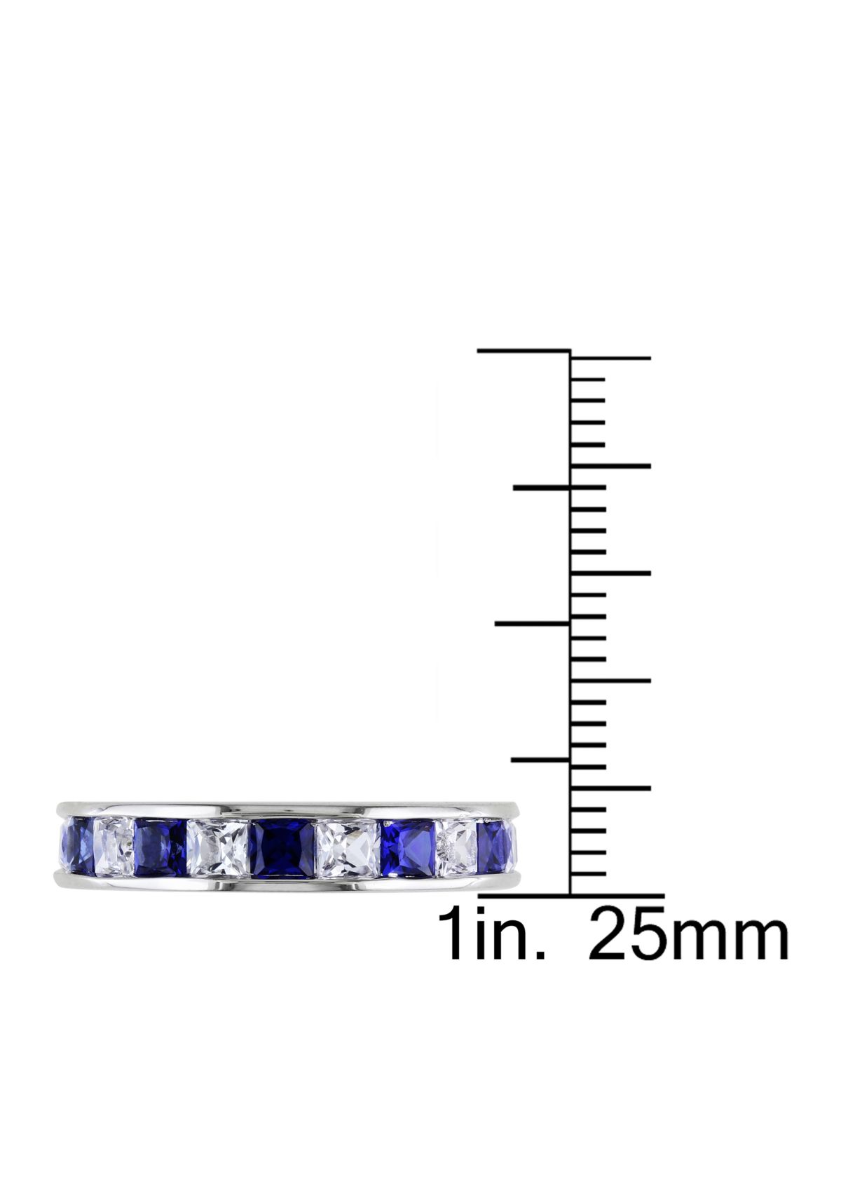 2.38 ct. t.w. Lab Created Blue and White Sapphire Anniversary Band in Sterling Silver