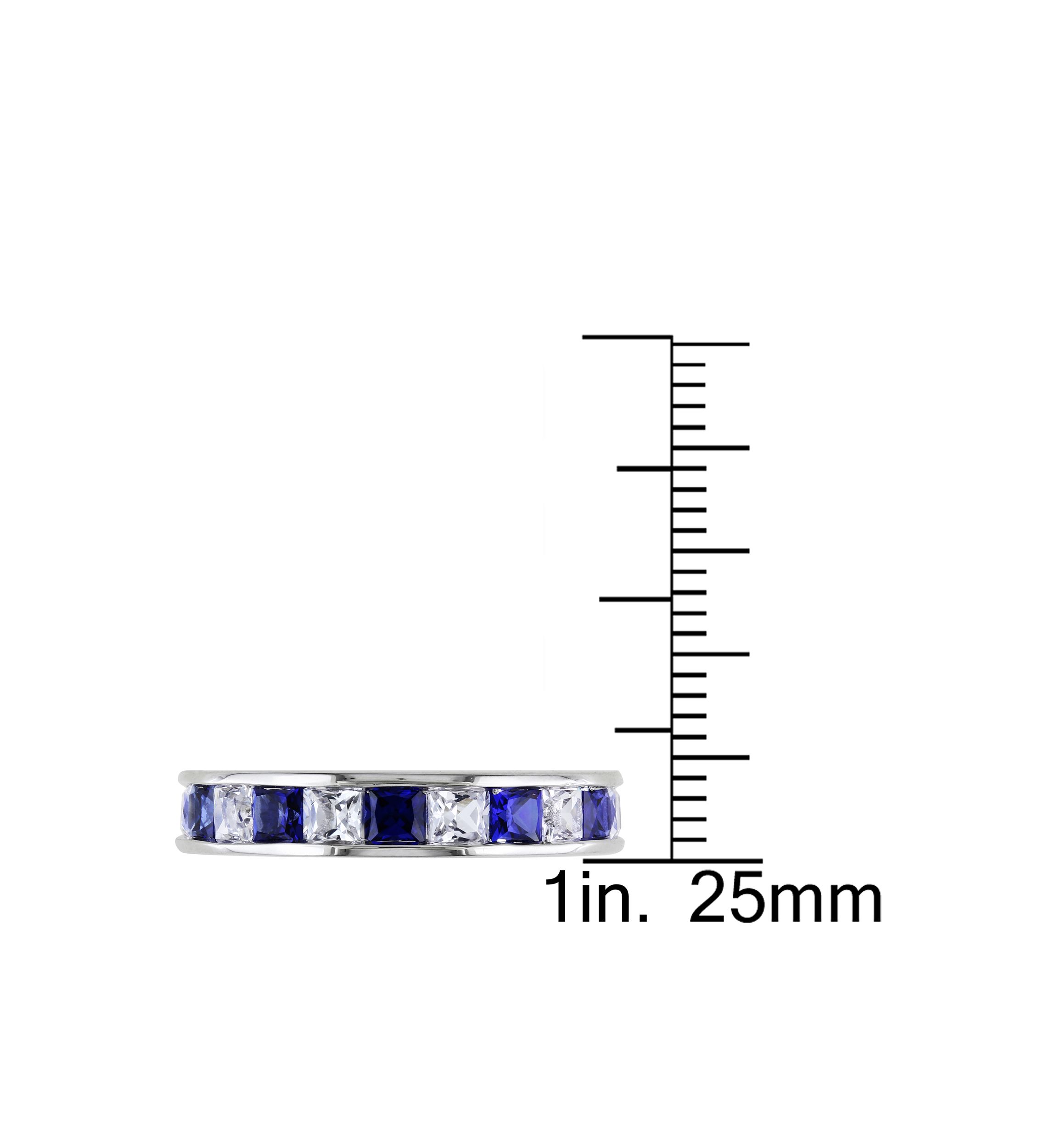  2.38 ct. t.w. Lab Created Blue and White Sapphire Anniversary Band in Sterling Silver
