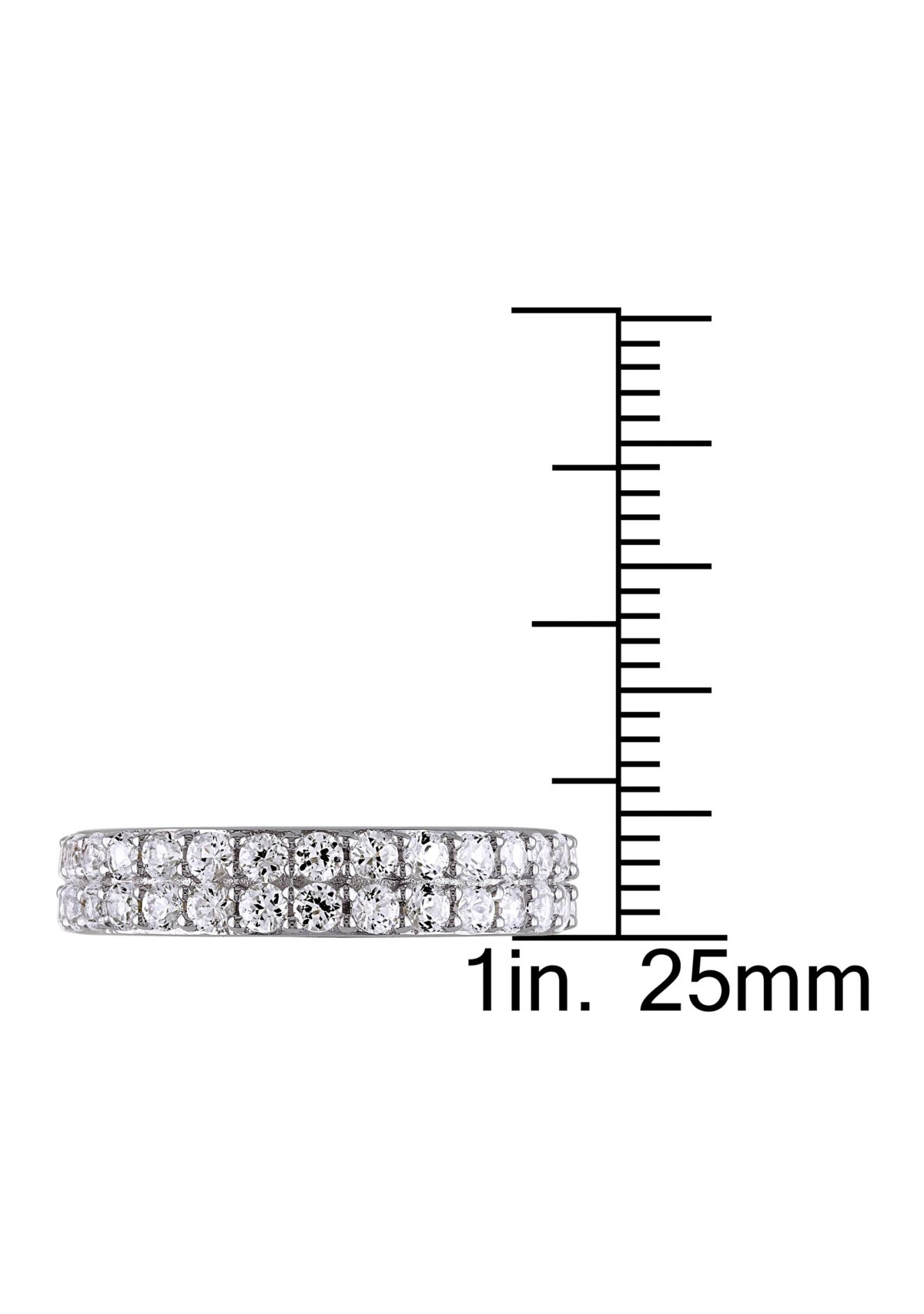 1.88 ct. t.w. Lab Created White Sapphire Double Row Ring in Sterling Silver