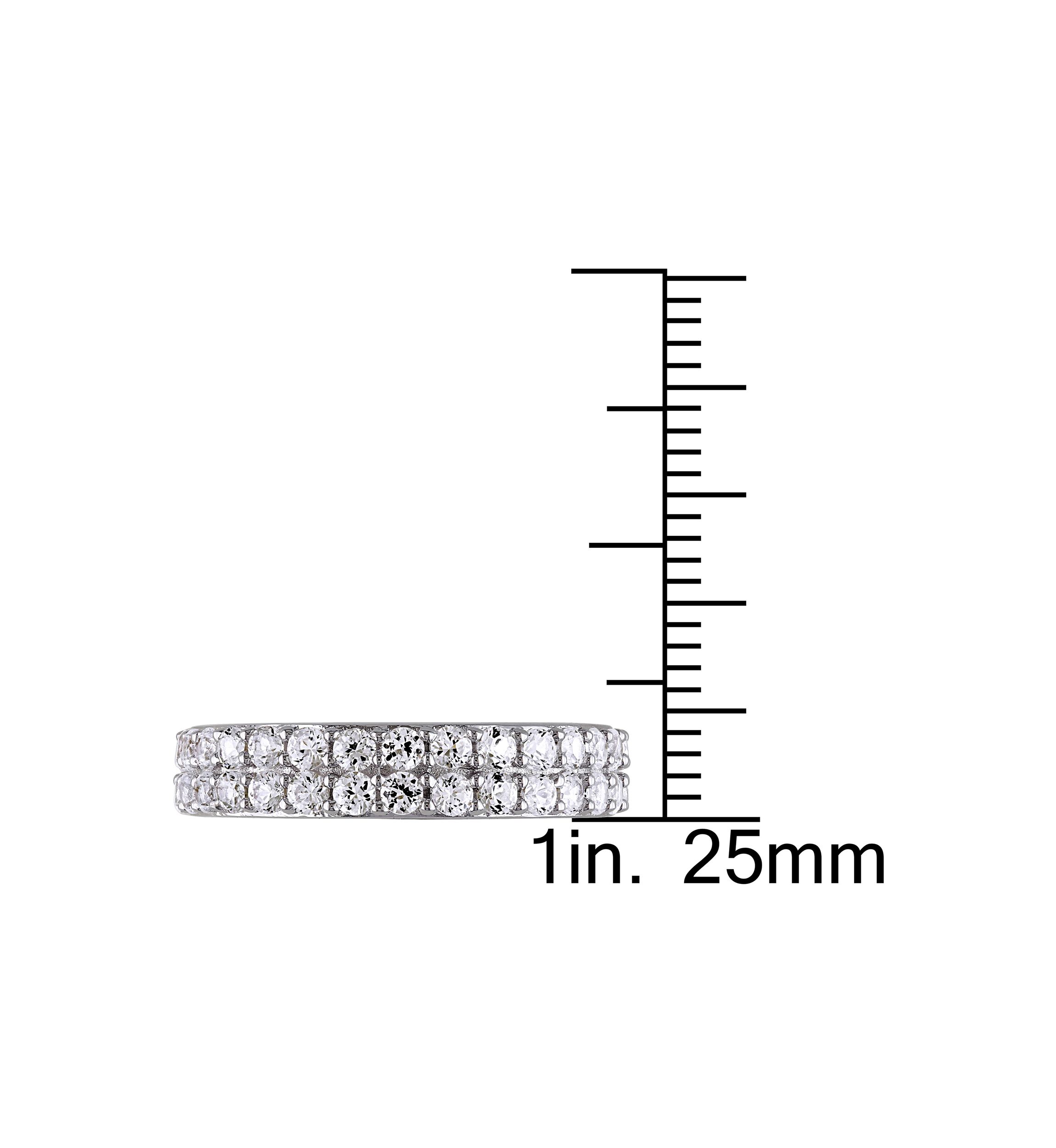 1.88 ct. t.w. Lab Created White Sapphire Double Row Ring in Sterling Silver