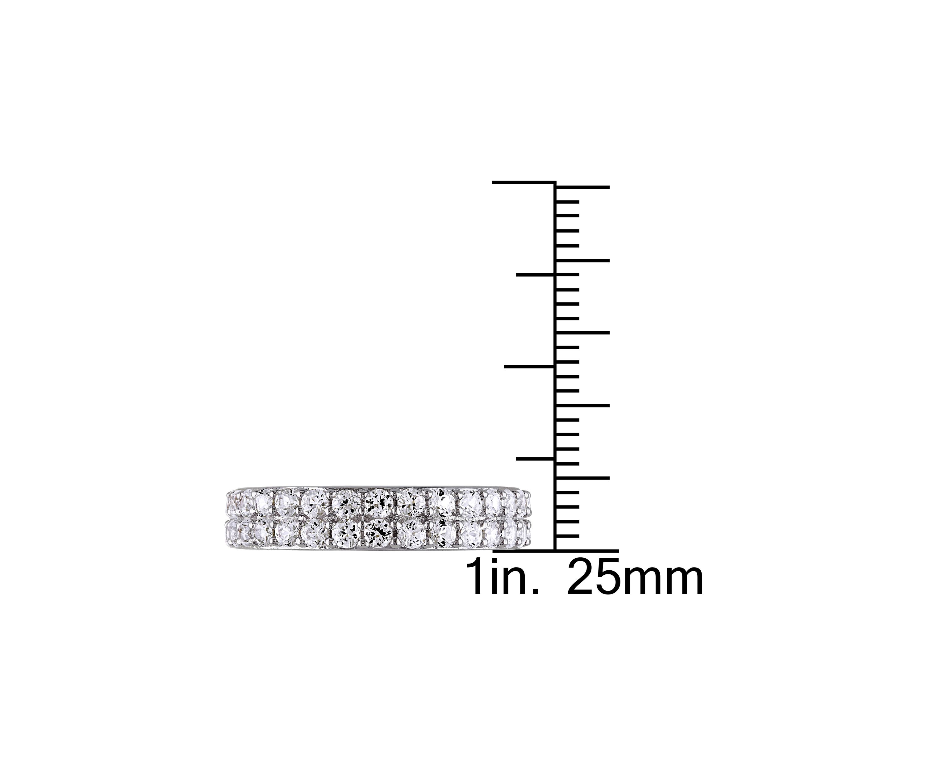 1.88 ct. t.w. Lab Created White Sapphire Double Row Ring in Sterling Silver