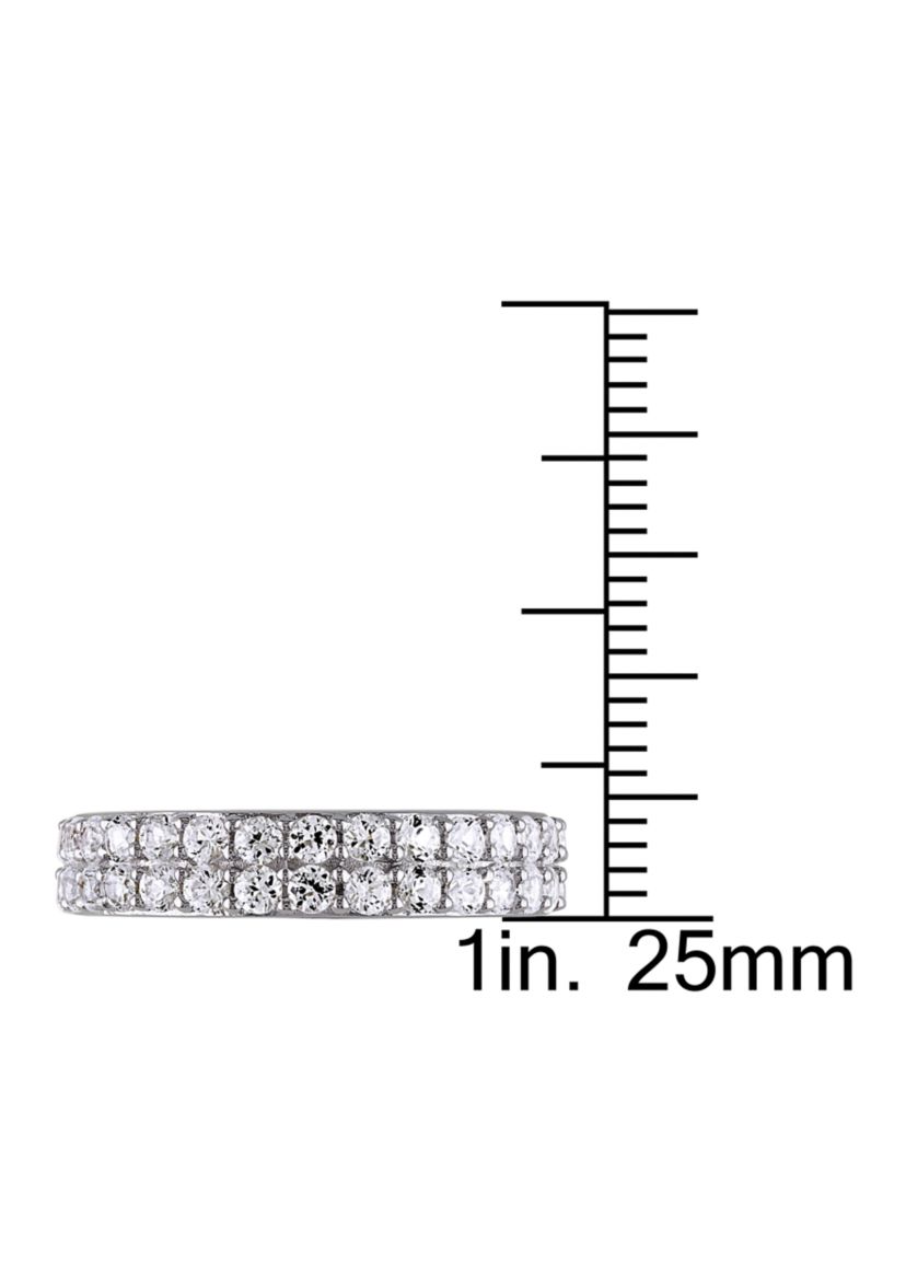 1.88 ct. t.w. Lab Created White Sapphire Double Row Ring in Sterling Silver