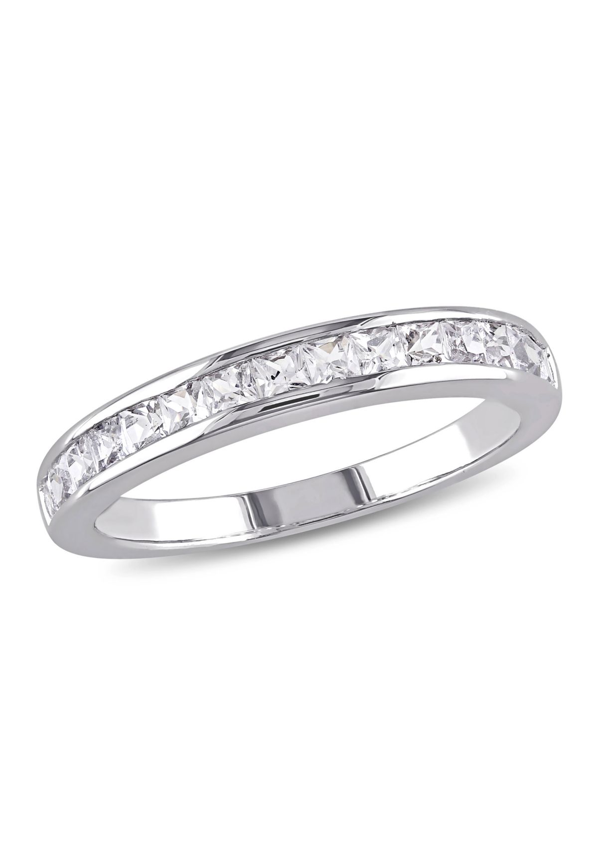 3/4 ct. t.w. Lab Created White Sapphire Channel Set Anniversary Band in Sterling Silver