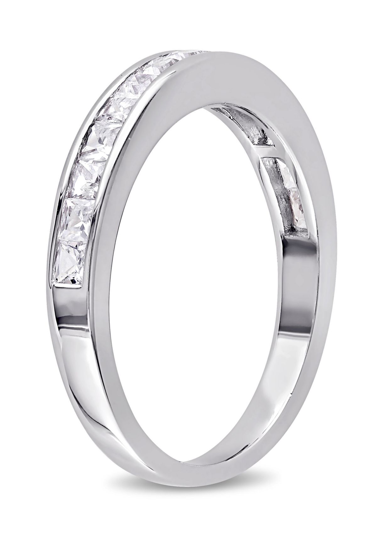 3/4 ct. t.w. Lab Created White Sapphire Channel Set Anniversary Band in Sterling Silver