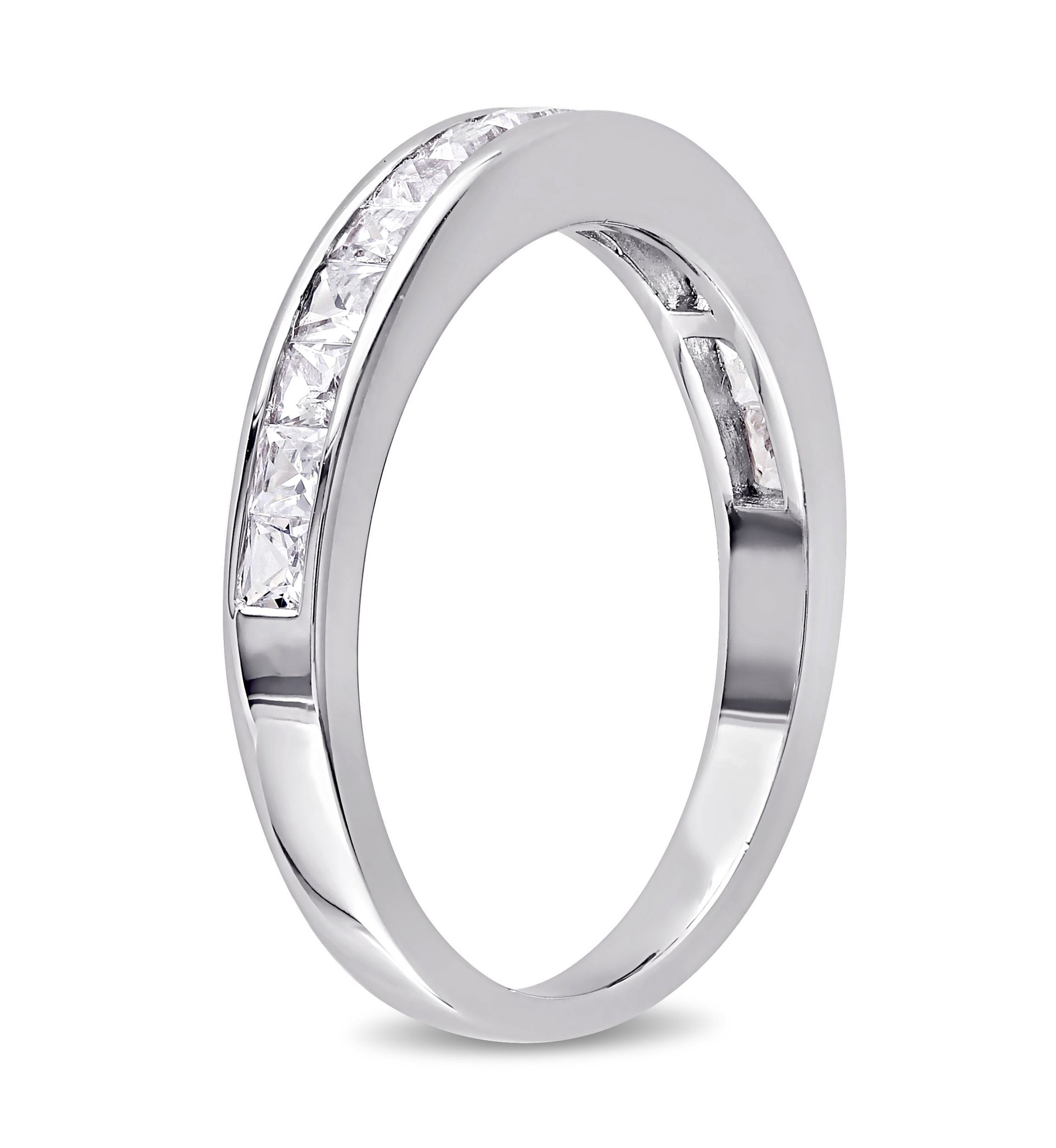 3/4 ct. t.w. Lab Created White Sapphire Channel Set Anniversary Band in Sterling Silver