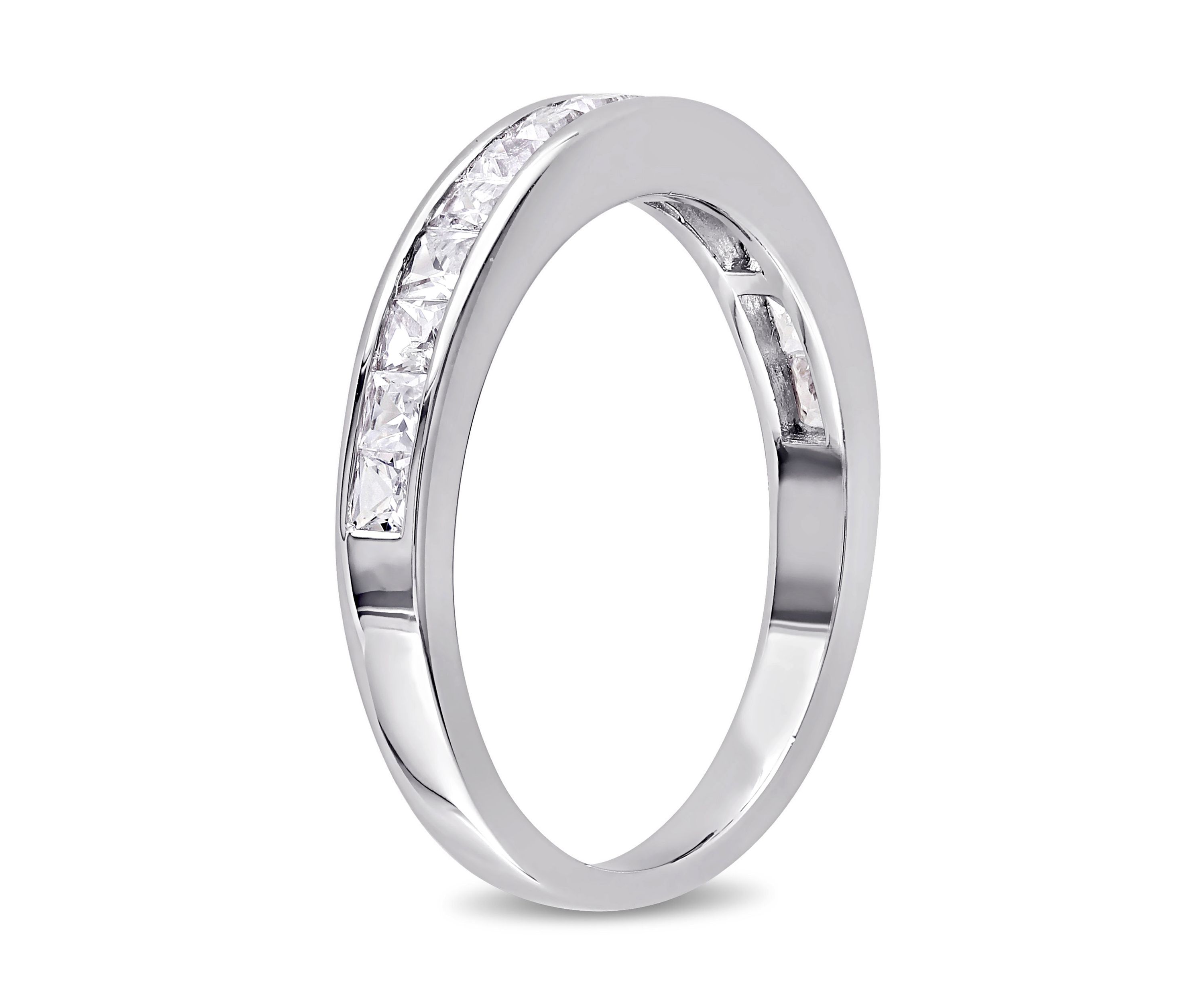 3/4 ct. t.w. Lab Created White Sapphire Channel Set Anniversary Band in Sterling Silver