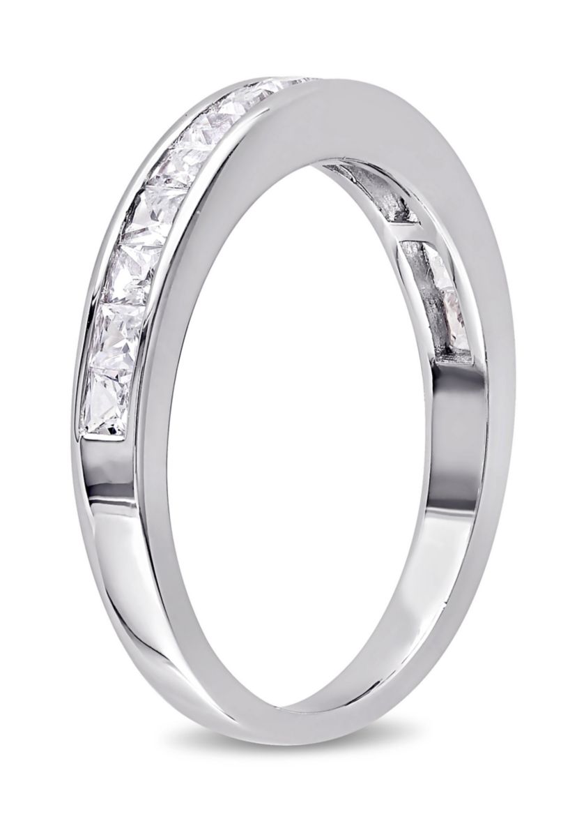 3/4 ct. t.w. Lab Created White Sapphire Channel Set Anniversary Band in Sterling Silver