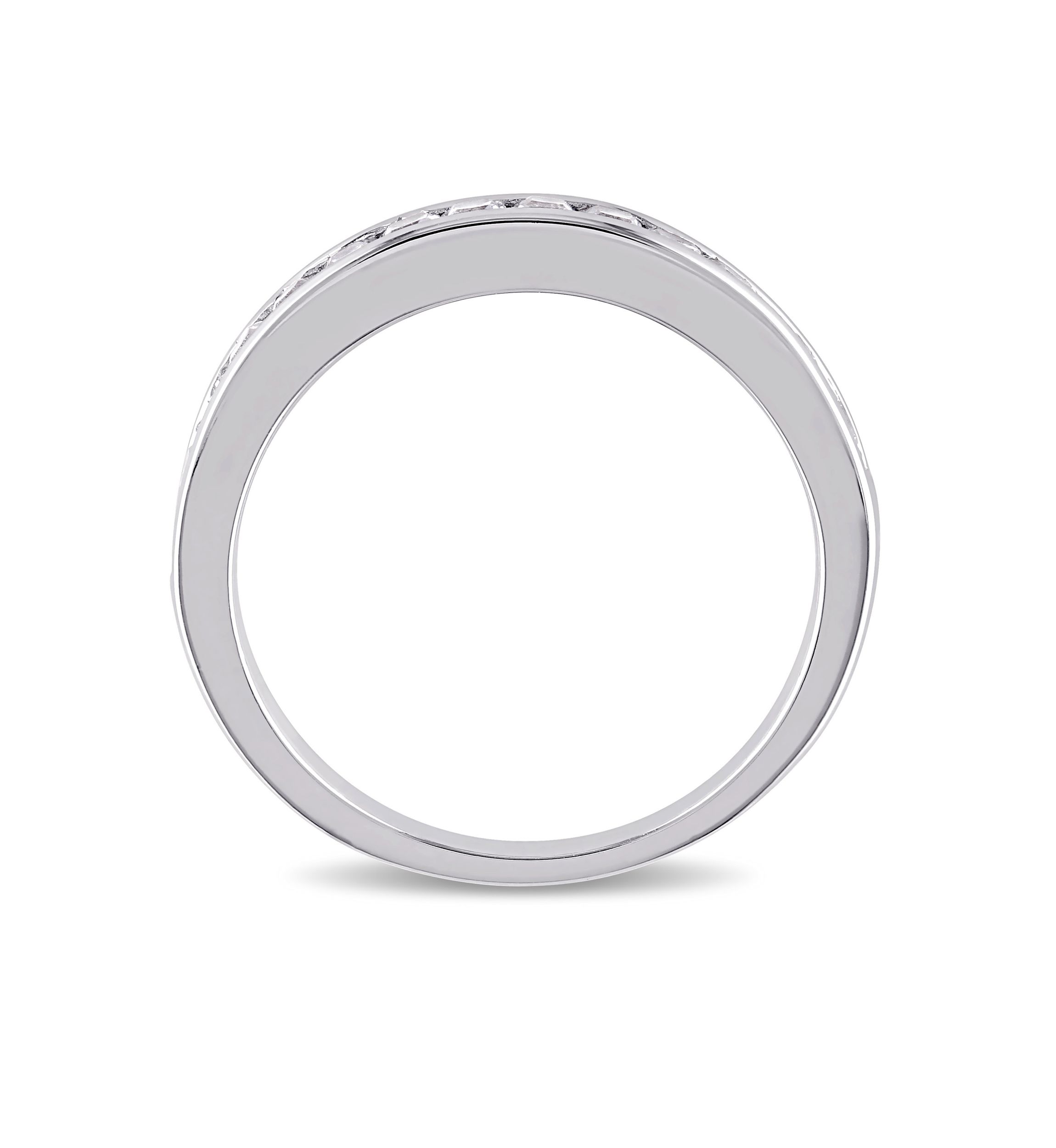 3/4 ct. t.w. Lab Created White Sapphire Channel Set Anniversary Band in Sterling Silver