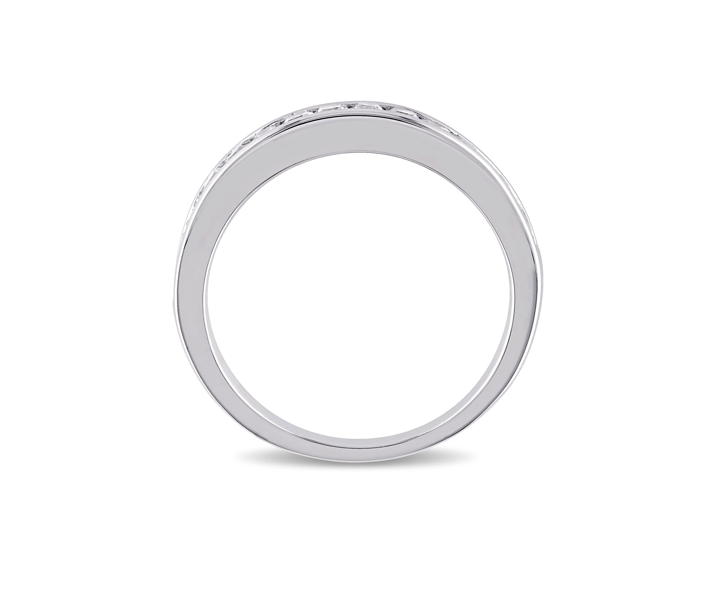 3/4 ct. t.w. Lab Created White Sapphire Channel Set Anniversary Band in Sterling Silver