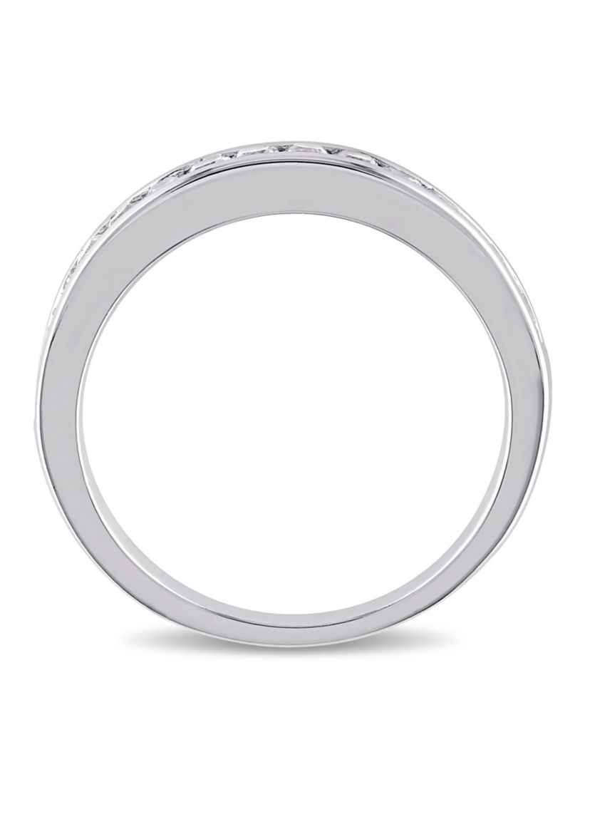 3/4 ct. t.w. Lab Created White Sapphire Channel Set Anniversary Band in Sterling Silver
