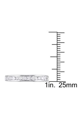 3/4 ct. t.w. Lab Created White Sapphire Channel Set Anniversary Band Sterling Silver