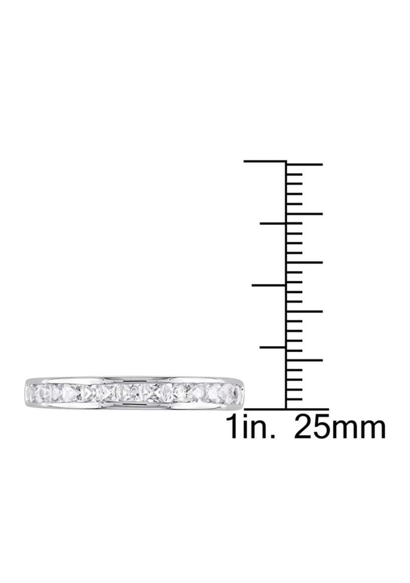 3/4 ct. t.w. Lab Created White Sapphire Channel Set Anniversary Band in Sterling Silver