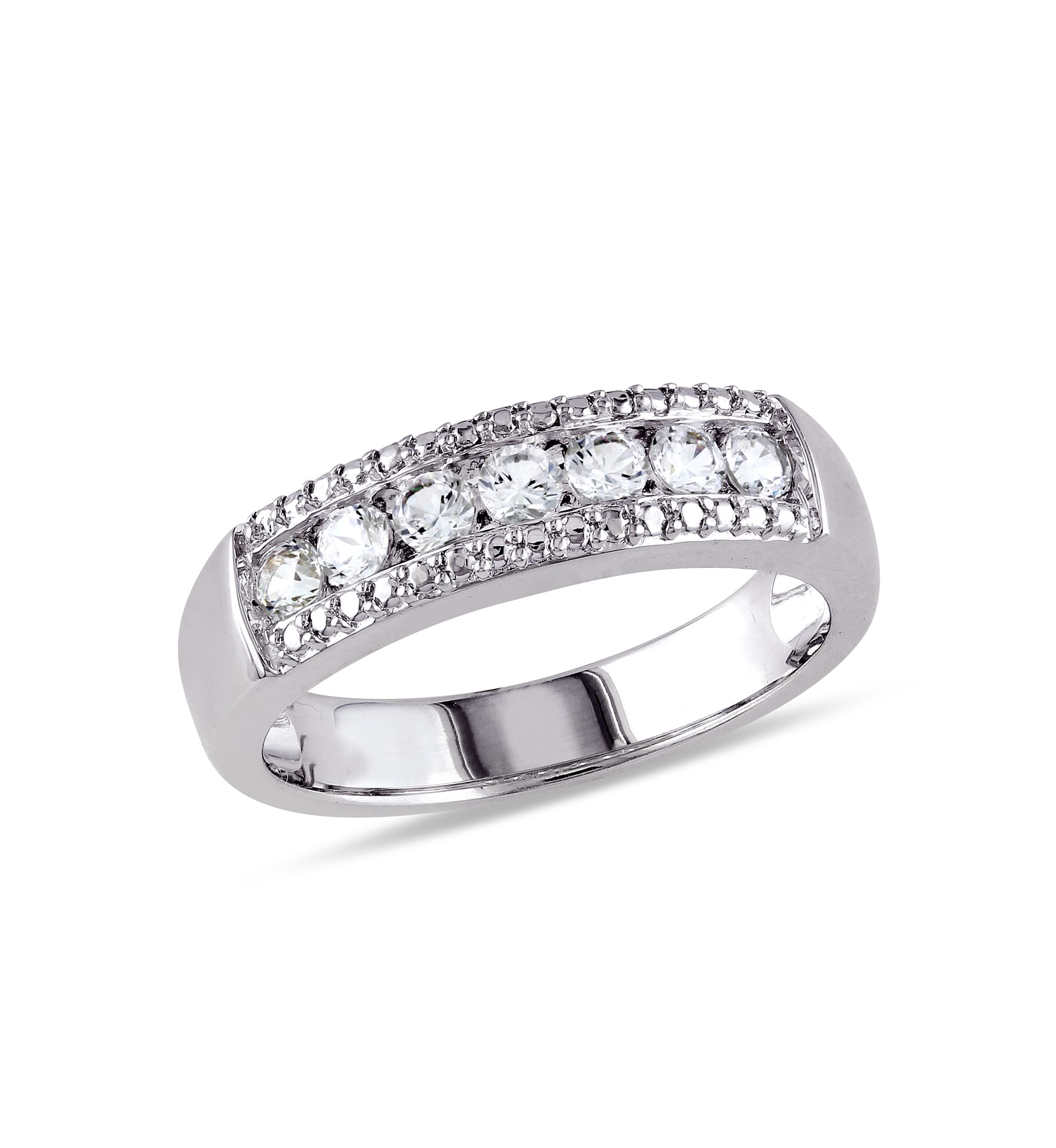 5/8 ct. t.w. Lab Created White Sapphire Anniversary Band in Sterling Silver