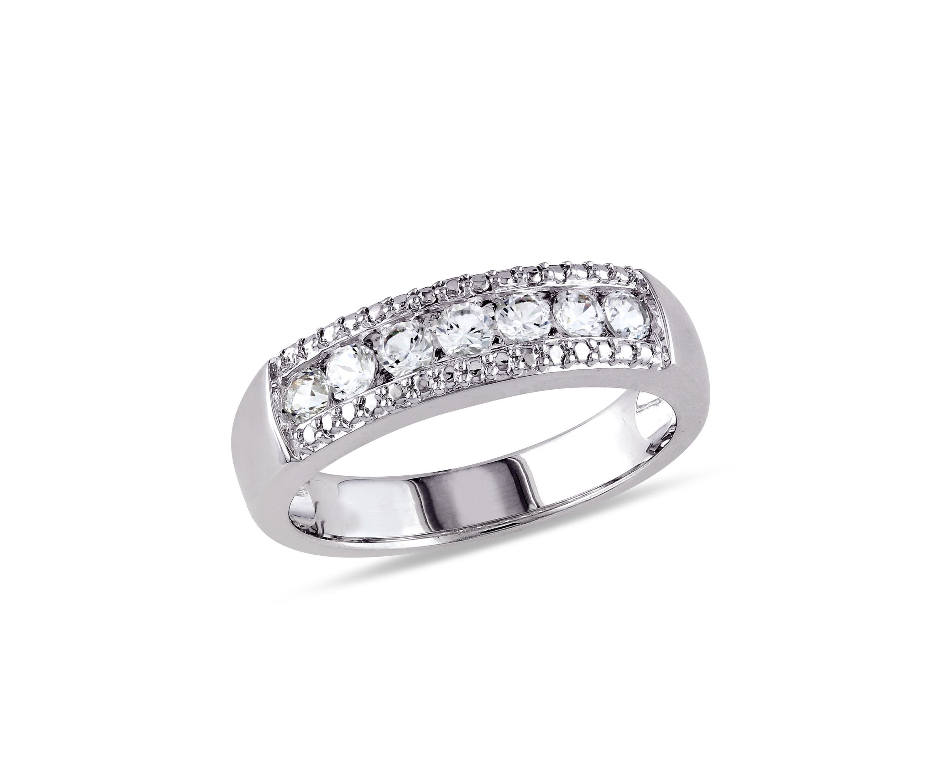 5/8 ct. t.w. Lab Created White Sapphire Anniversary Band in Sterling Silver