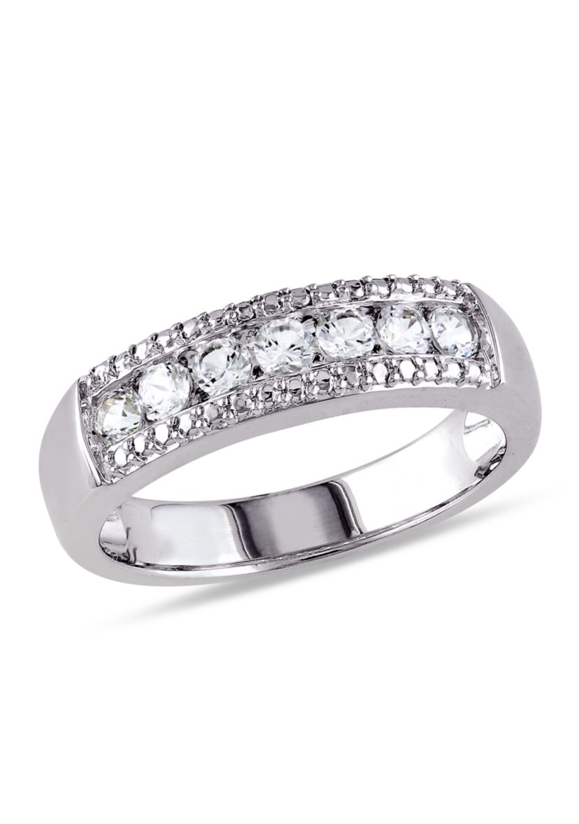 5/8 ct. t.w. Lab Created White Sapphire Anniversary Band in Sterling Silver
