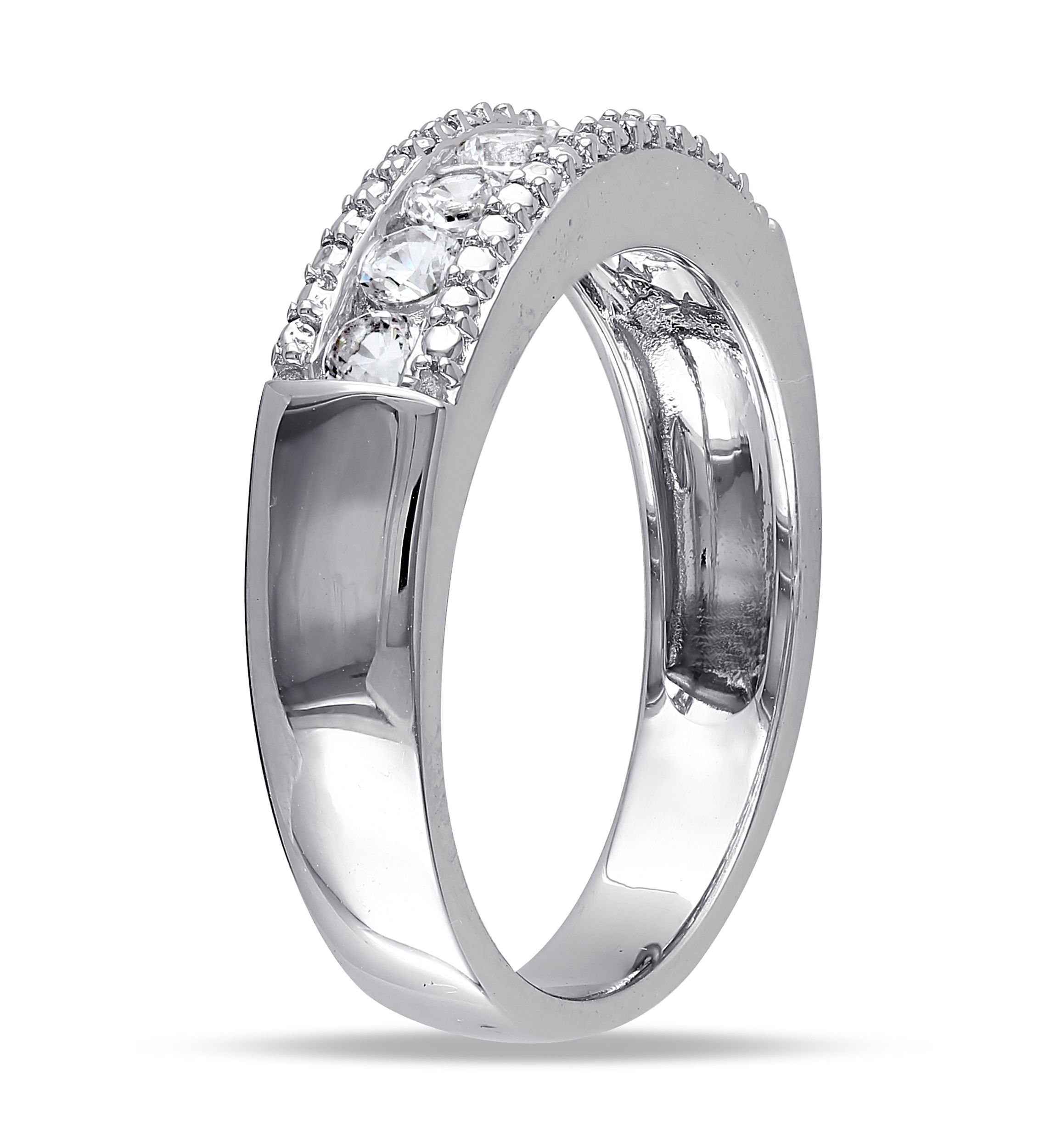 5/8 ct. t.w. Lab Created White Sapphire Anniversary Band in Sterling Silver