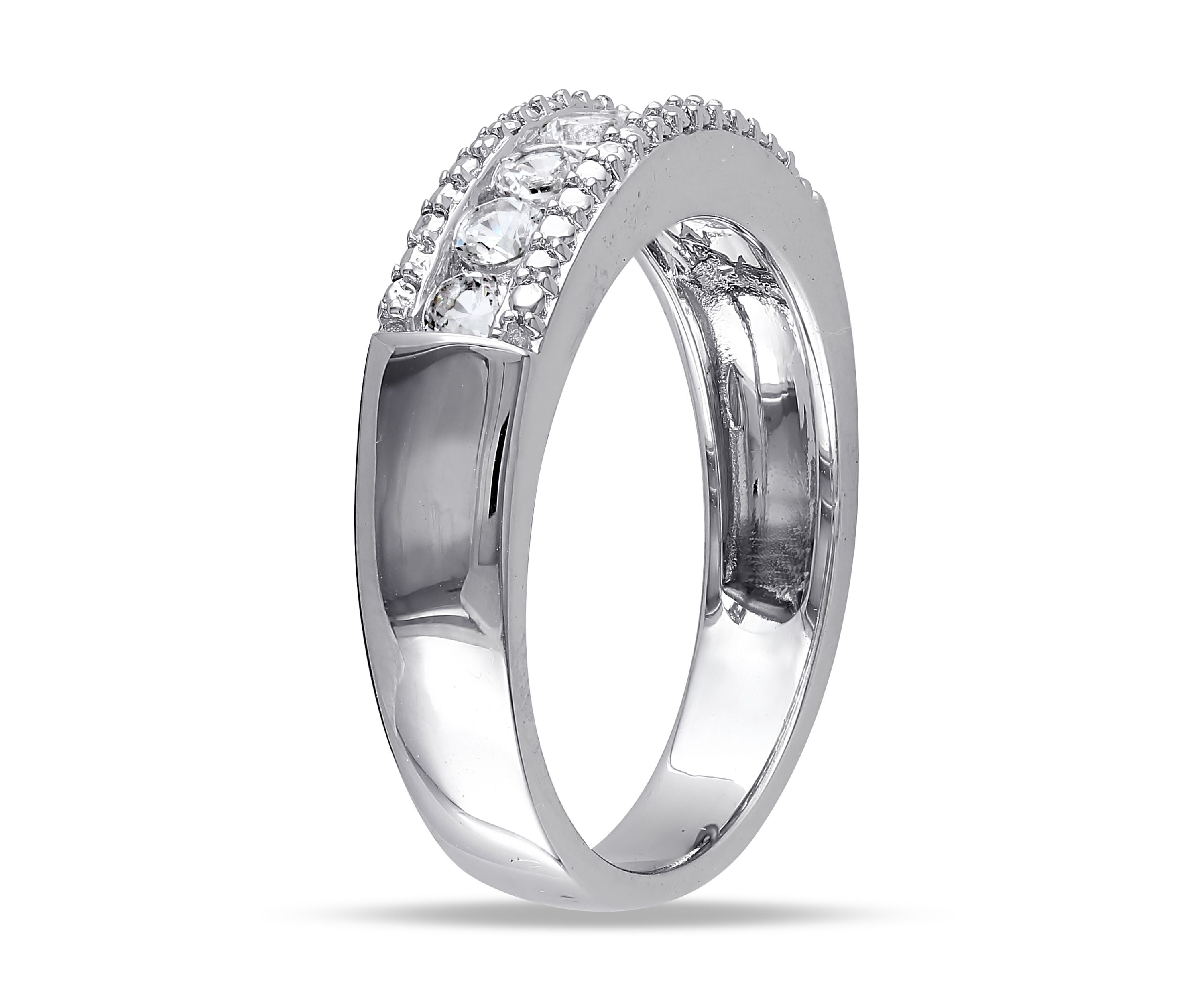 5/8 ct. t.w. Lab Created White Sapphire Anniversary Band in Sterling Silver