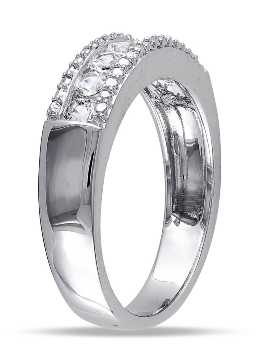 5/8 ct. t.w. Lab Created White Sapphire Anniversary Band in Sterling Silver