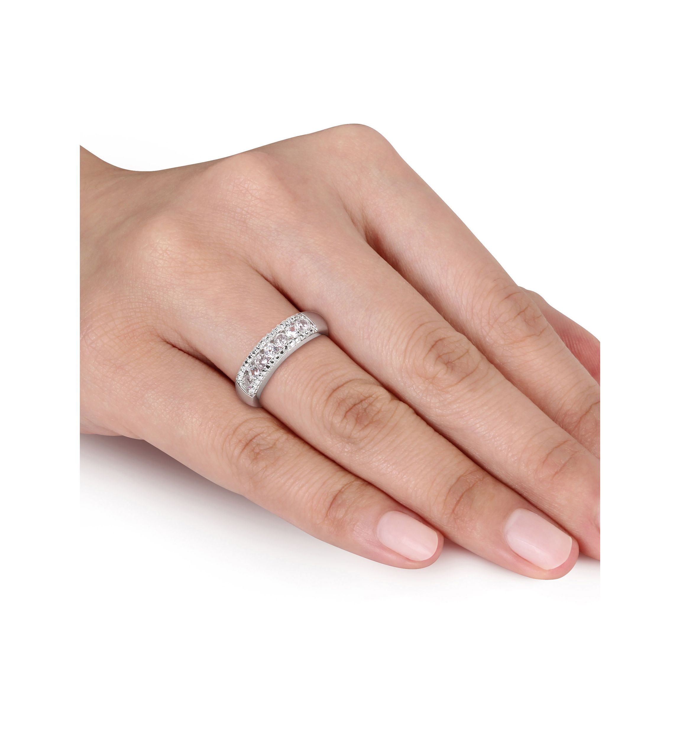 5/8 ct. t.w. Lab Created White Sapphire Anniversary Band in Sterling Silver