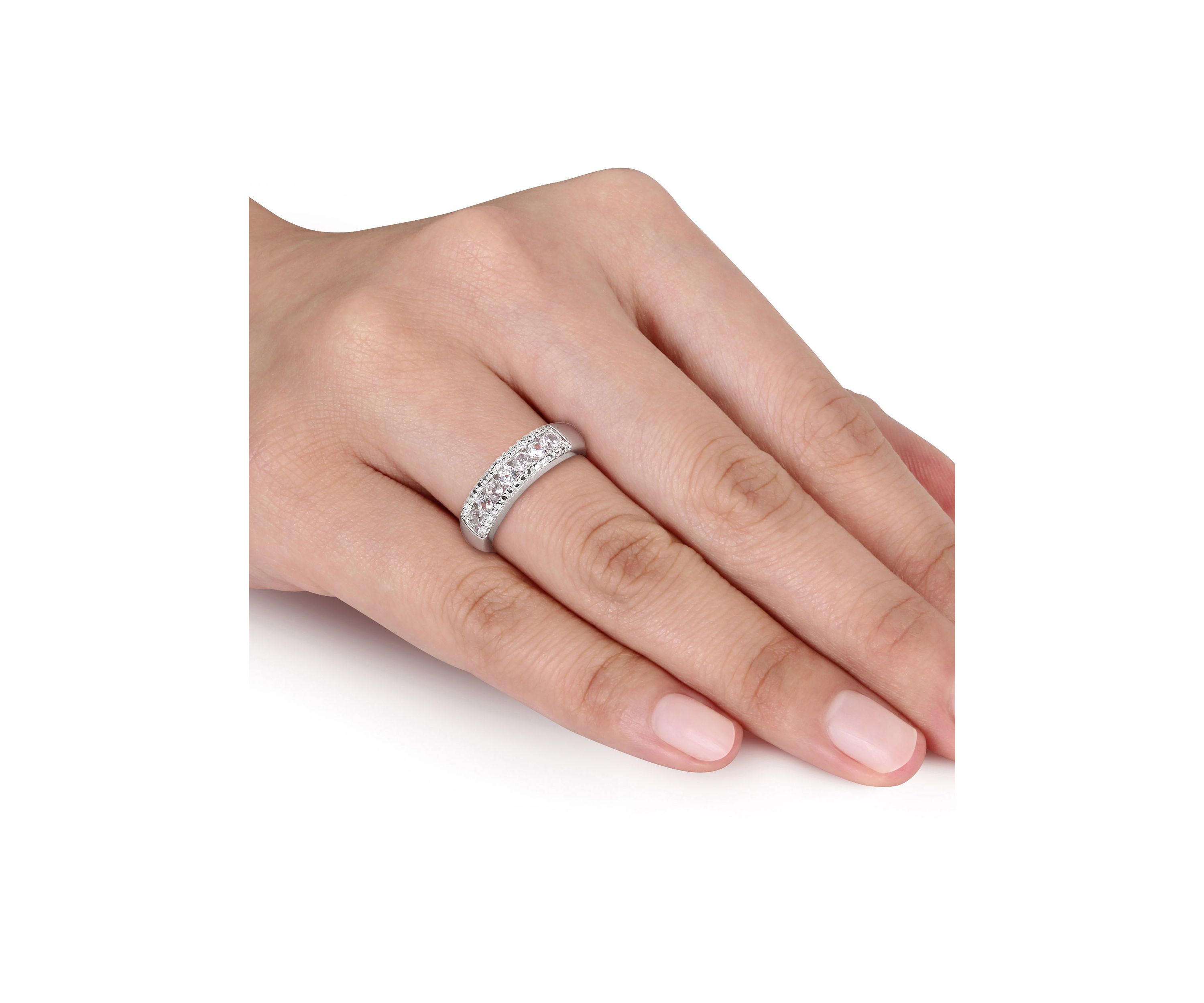 5/8 ct. t.w. Lab Created White Sapphire Anniversary Band in Sterling Silver
