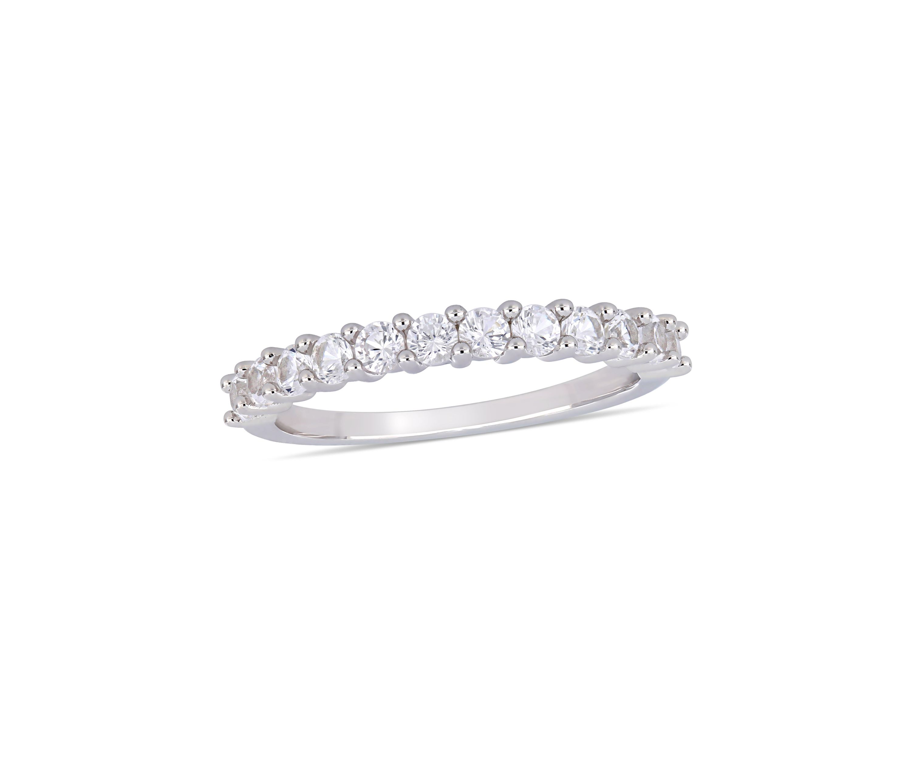1.1 ct. t.w. Lab Created White Sapphire Stacking Ring in Sterling Silver