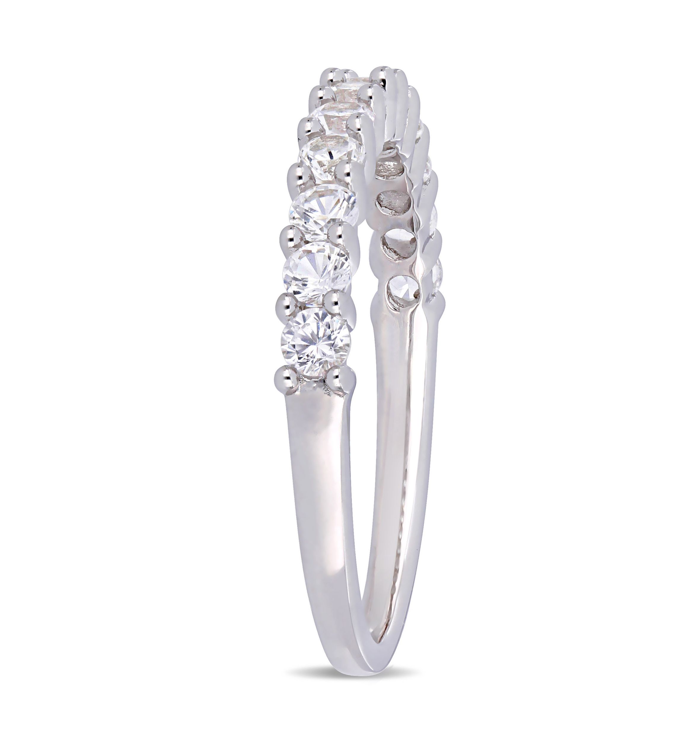 1.1 ct. t.w. Lab Created White Sapphire Stacking Ring in Sterling Silver