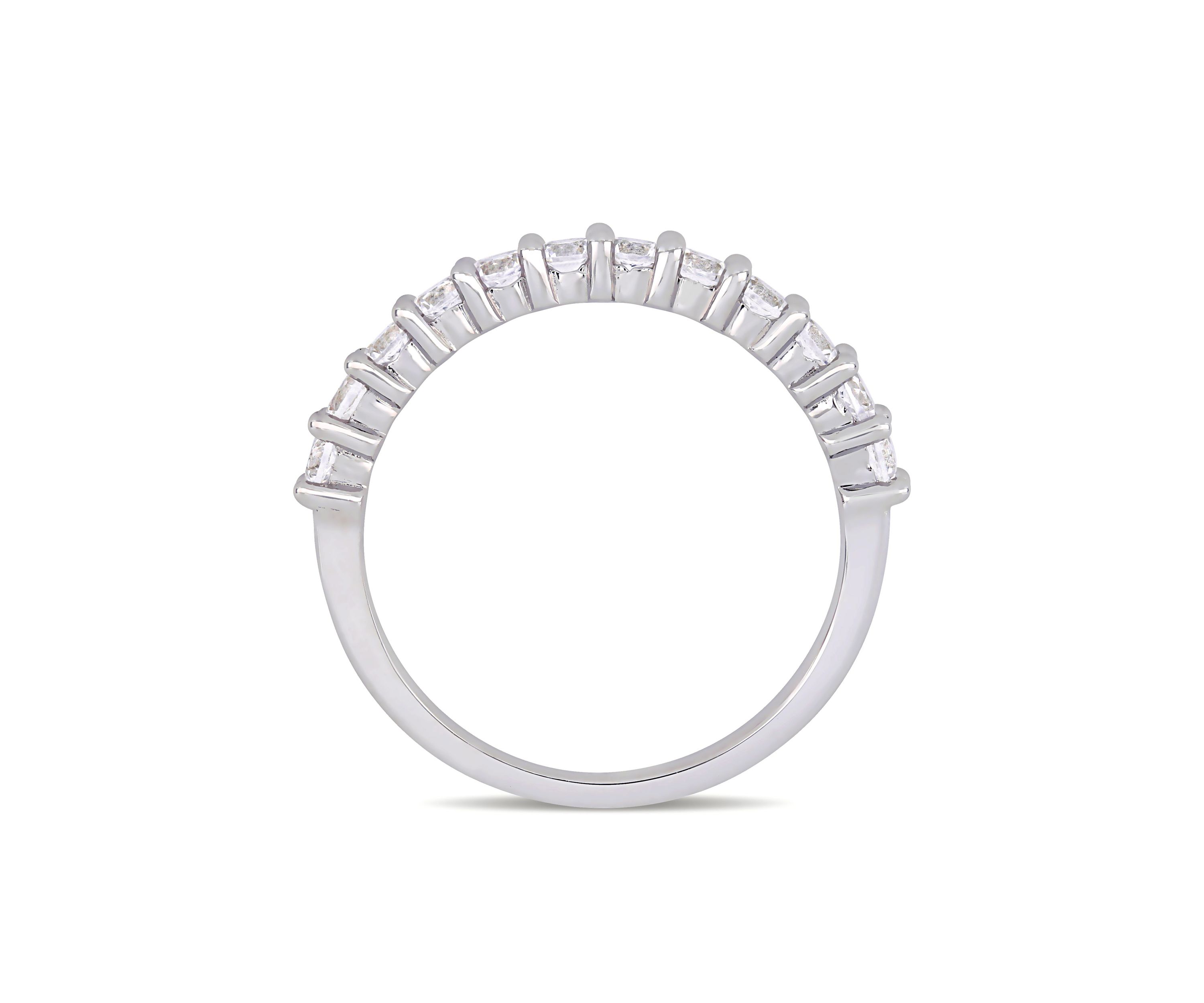 1.1 ct. t.w. Lab Created White Sapphire Stacking Ring in Sterling Silver