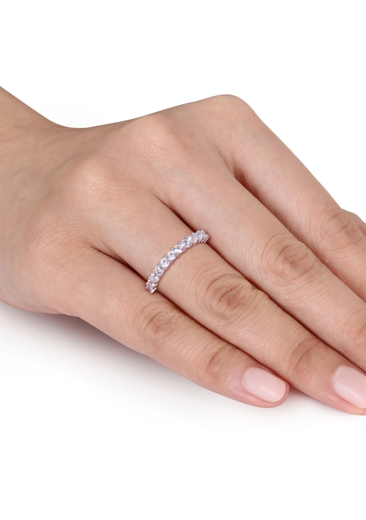 1.1 ct. t.w. Lab Created White Sapphire Stacking Ring in Sterling Silver