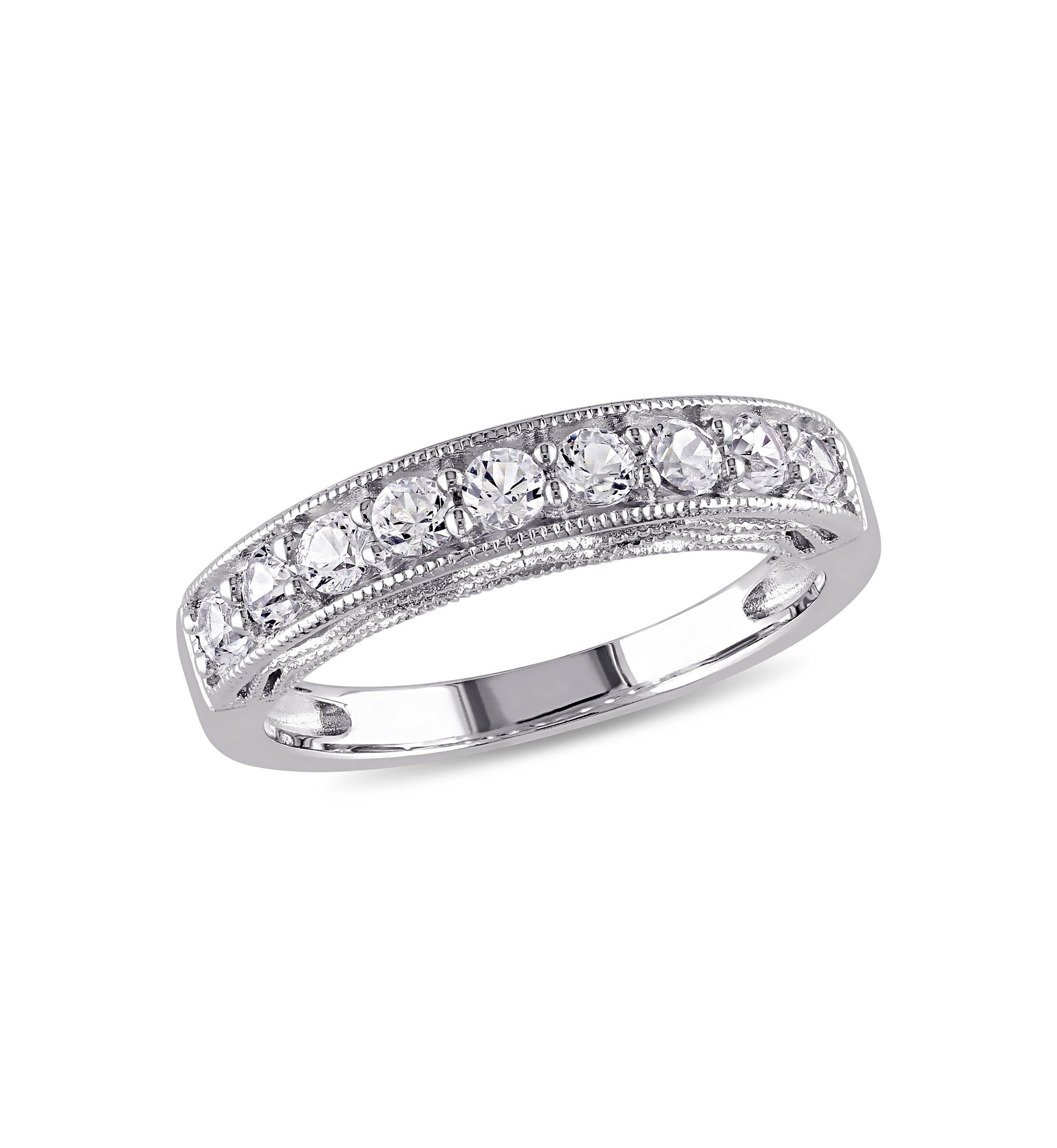 4/5 ct. t.w. Lab Created White Sapphire Anniversary Band in Sterling Silver