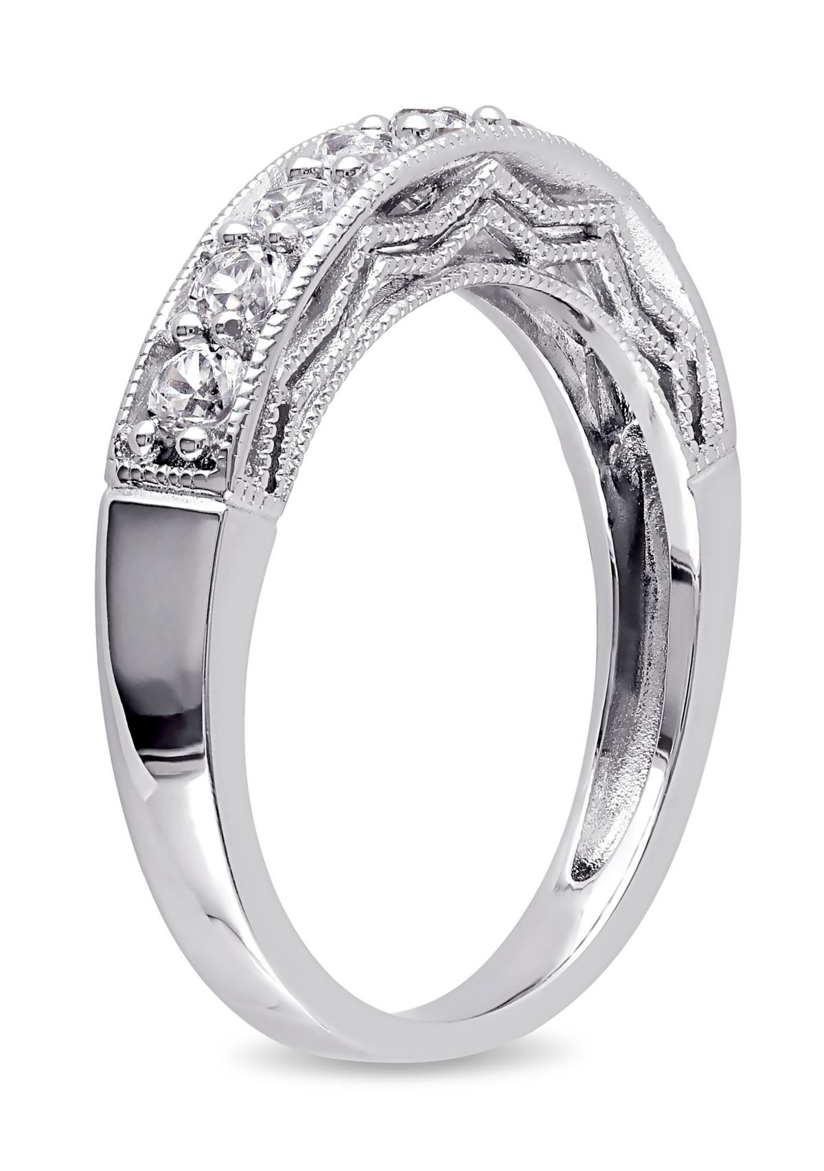 4/5 ct. t.w. Lab Created White Sapphire Anniversary Band in Sterling Silver
