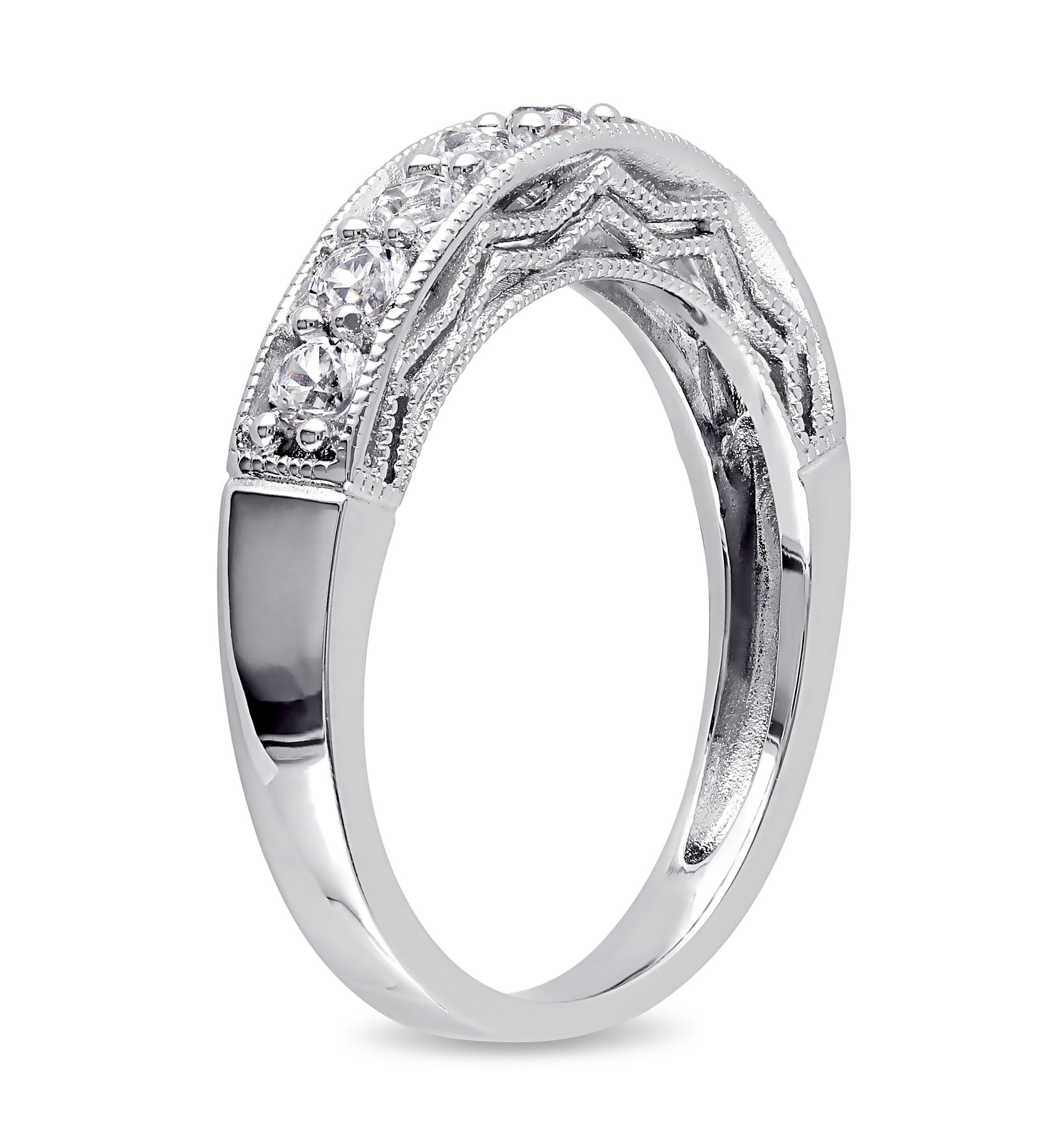 4/5 ct. t.w. Lab Created White Sapphire Anniversary Band in Sterling Silver