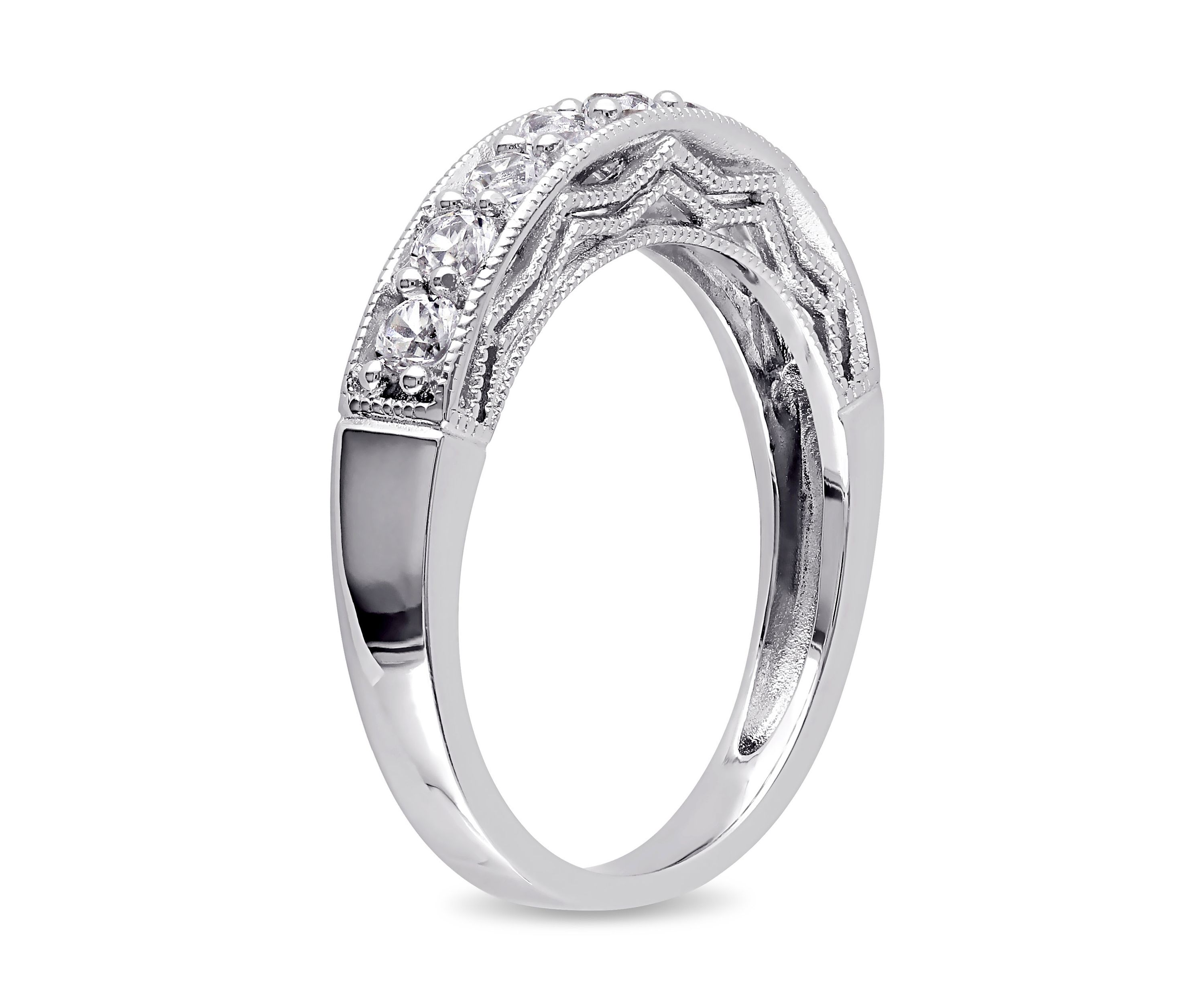 4/5 ct. t.w. Lab Created White Sapphire Anniversary Band in Sterling Silver