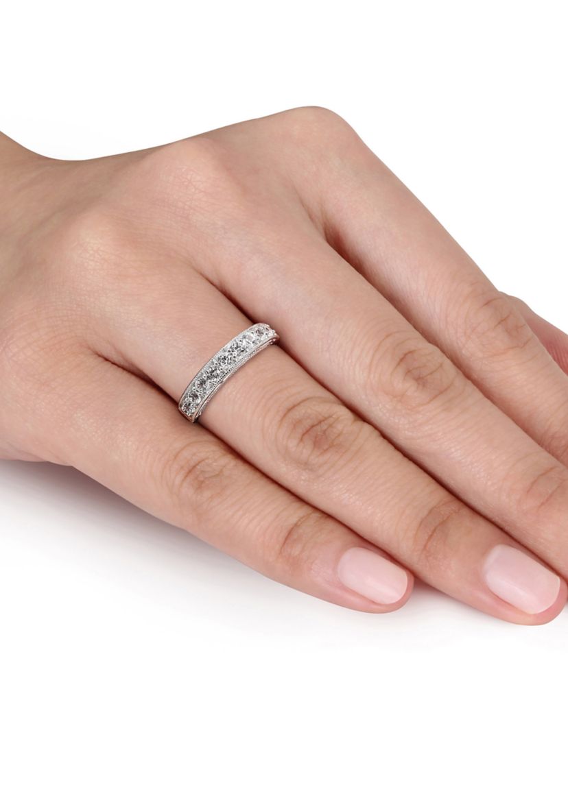 4/5 ct. t.w. Lab Created White Sapphire Anniversary Band in Sterling Silver