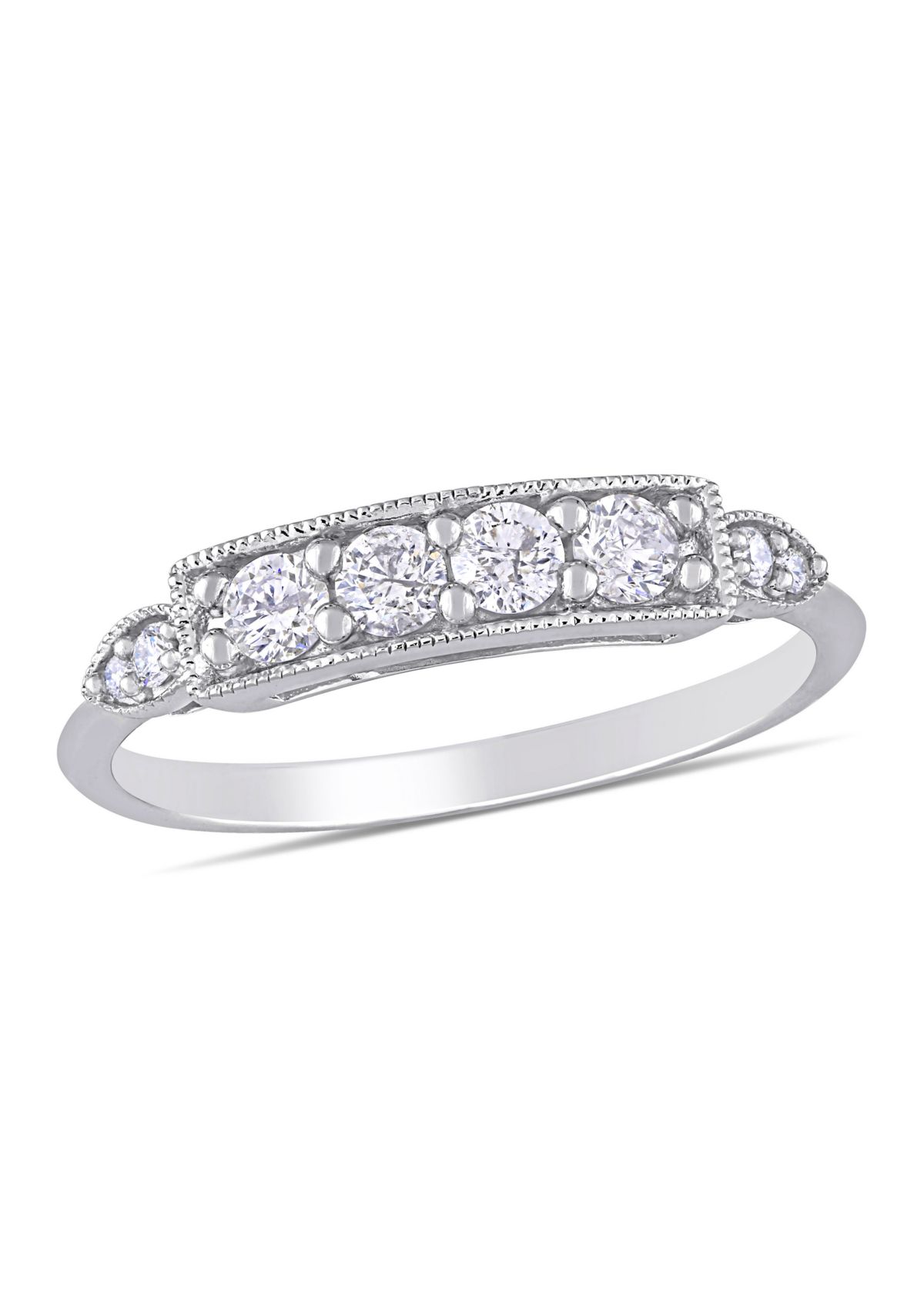 1/3 ct. t.w. Diamond Bar Ring in 10K White Gold