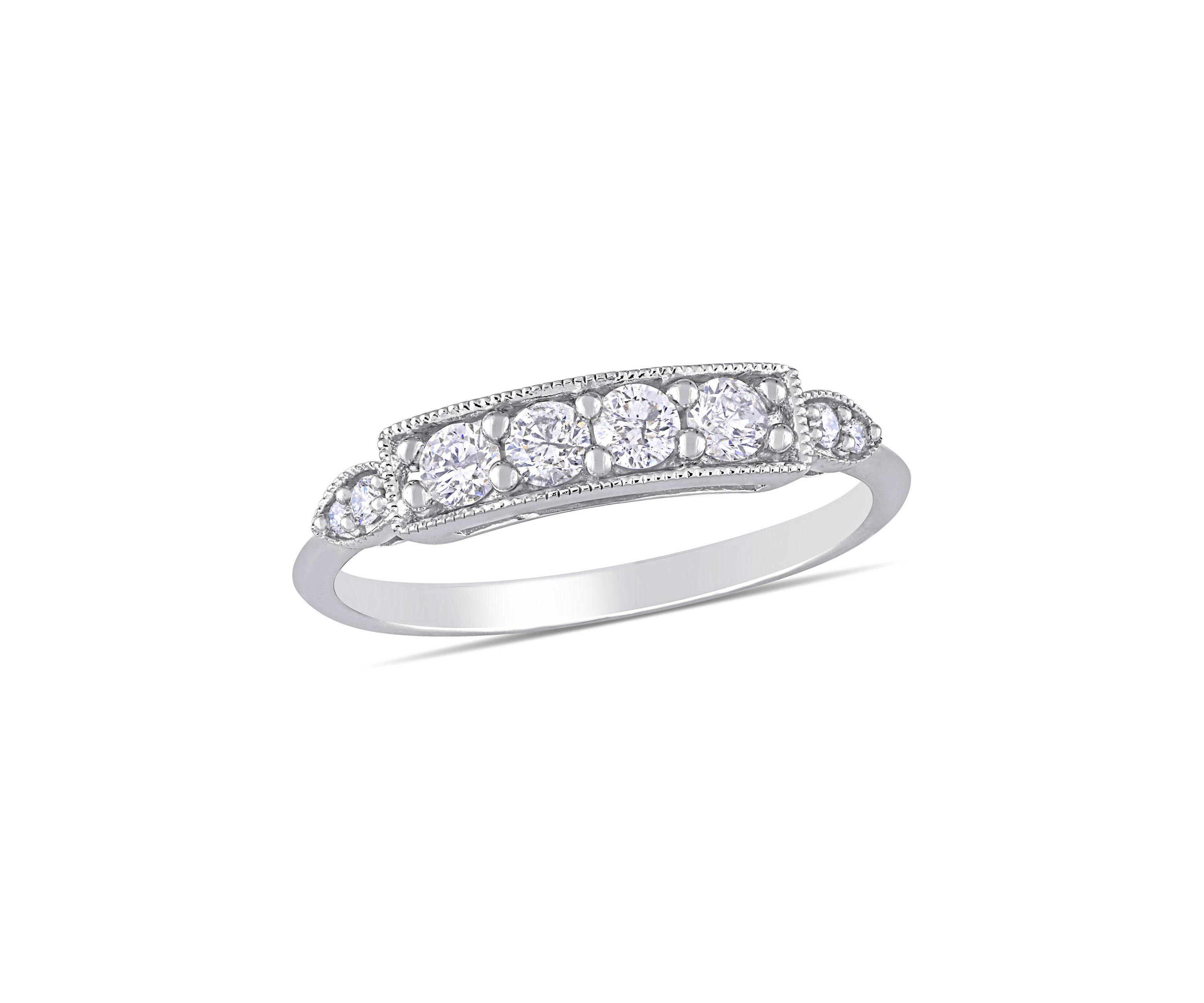 1/3 ct. t.w. Diamond Bar Ring in 10K White Gold