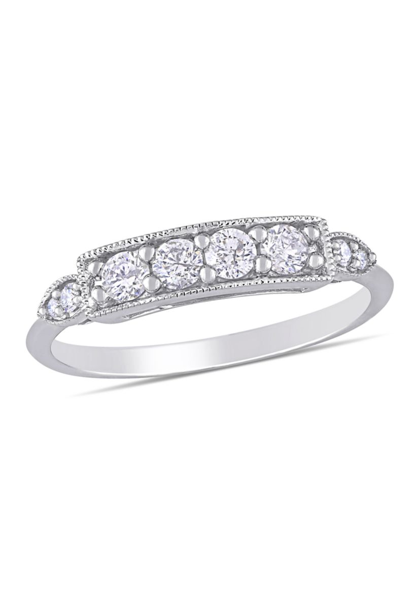 1/3 ct. t.w. Diamond Bar Ring in 10K White Gold