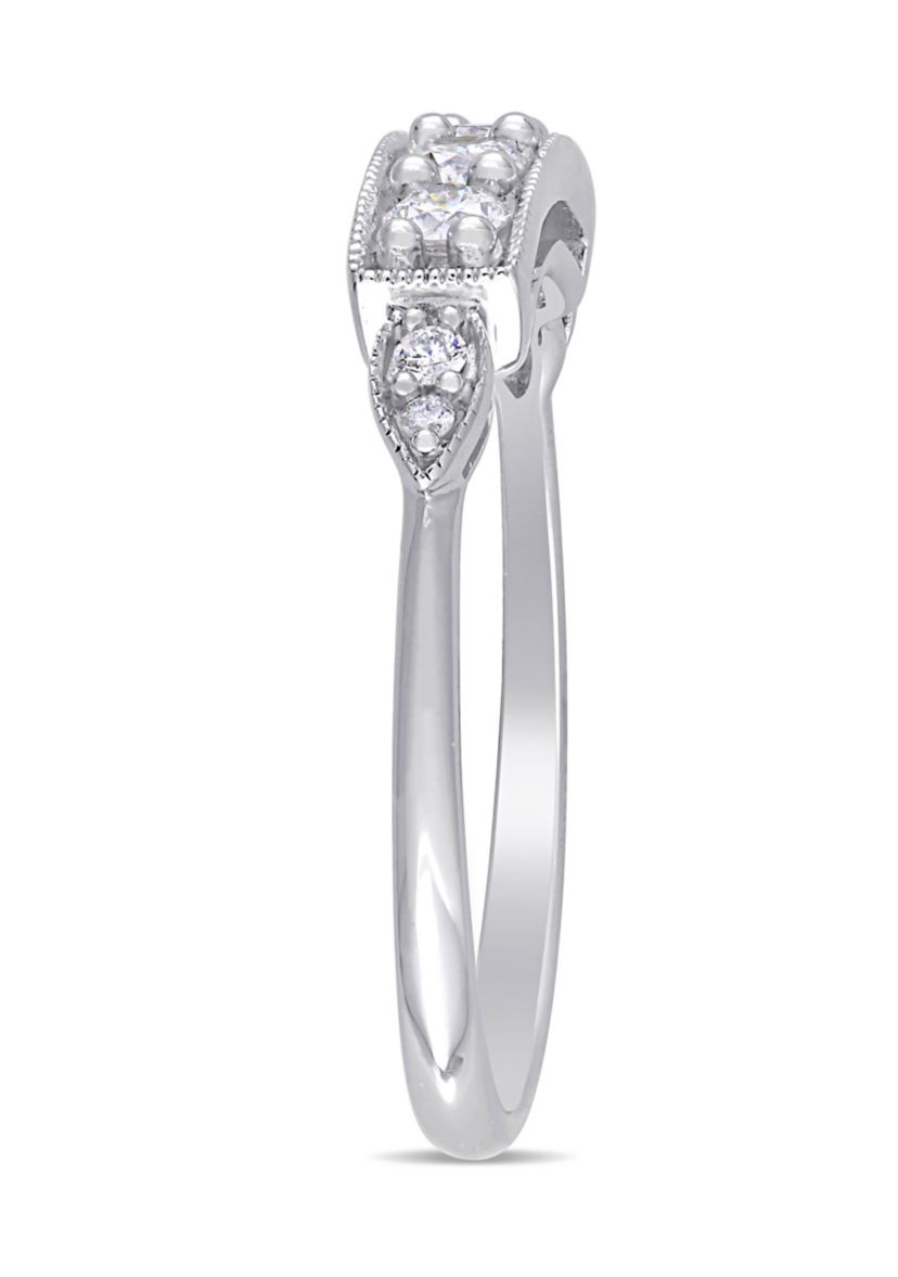 1/3 ct. t.w. Diamond Bar Ring in 10K White Gold