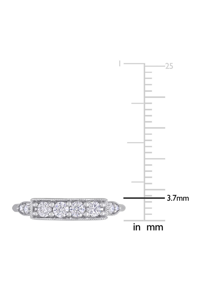 1/3 ct. t.w. Diamond Bar Ring in 10K White Gold