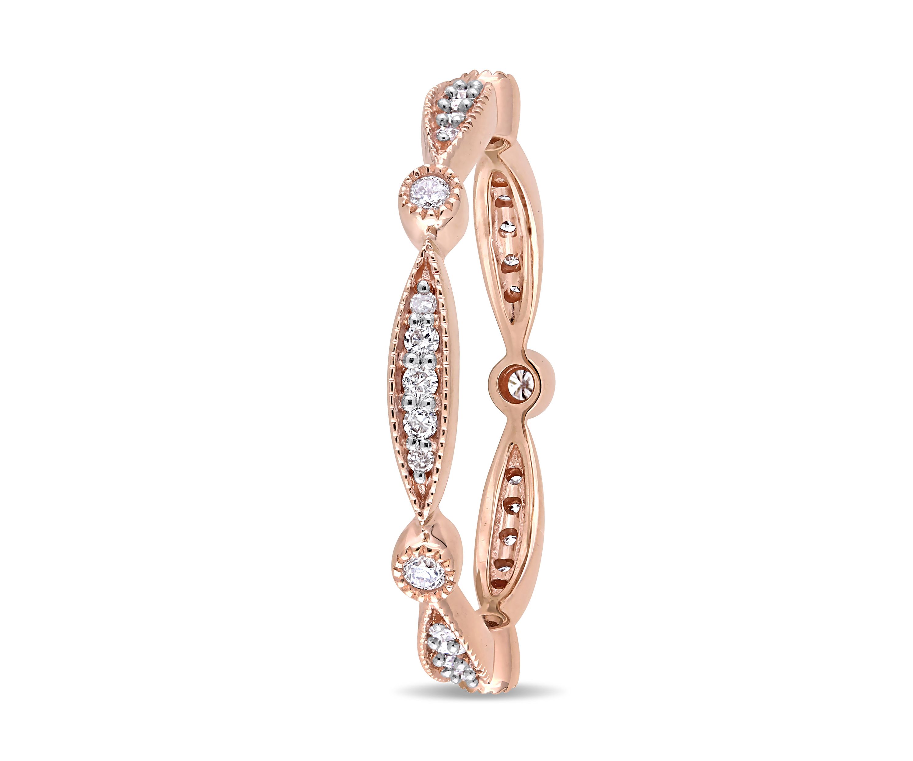 1/4 ct. t.w. Diamond Stackable Wedding Band in 10K Rose Gold