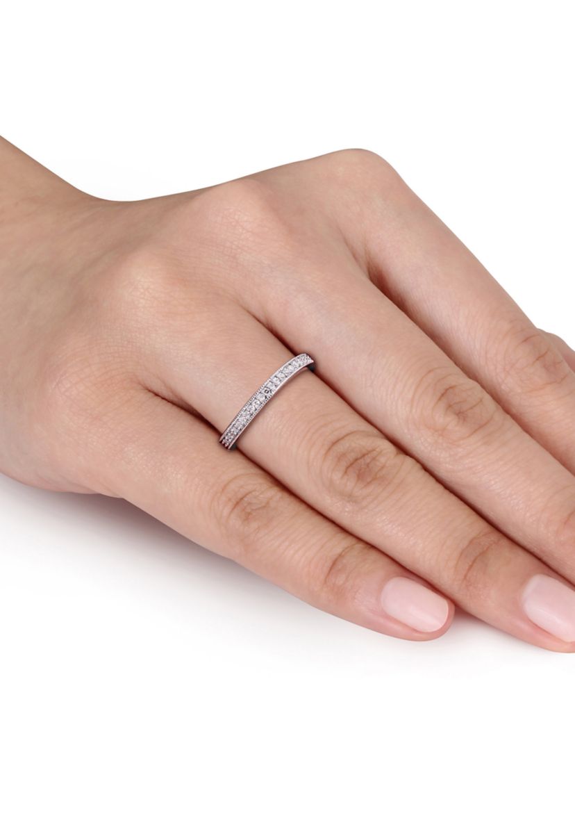 1/8 ct. t.w. Diamond Wedding Band in Sterling Silver