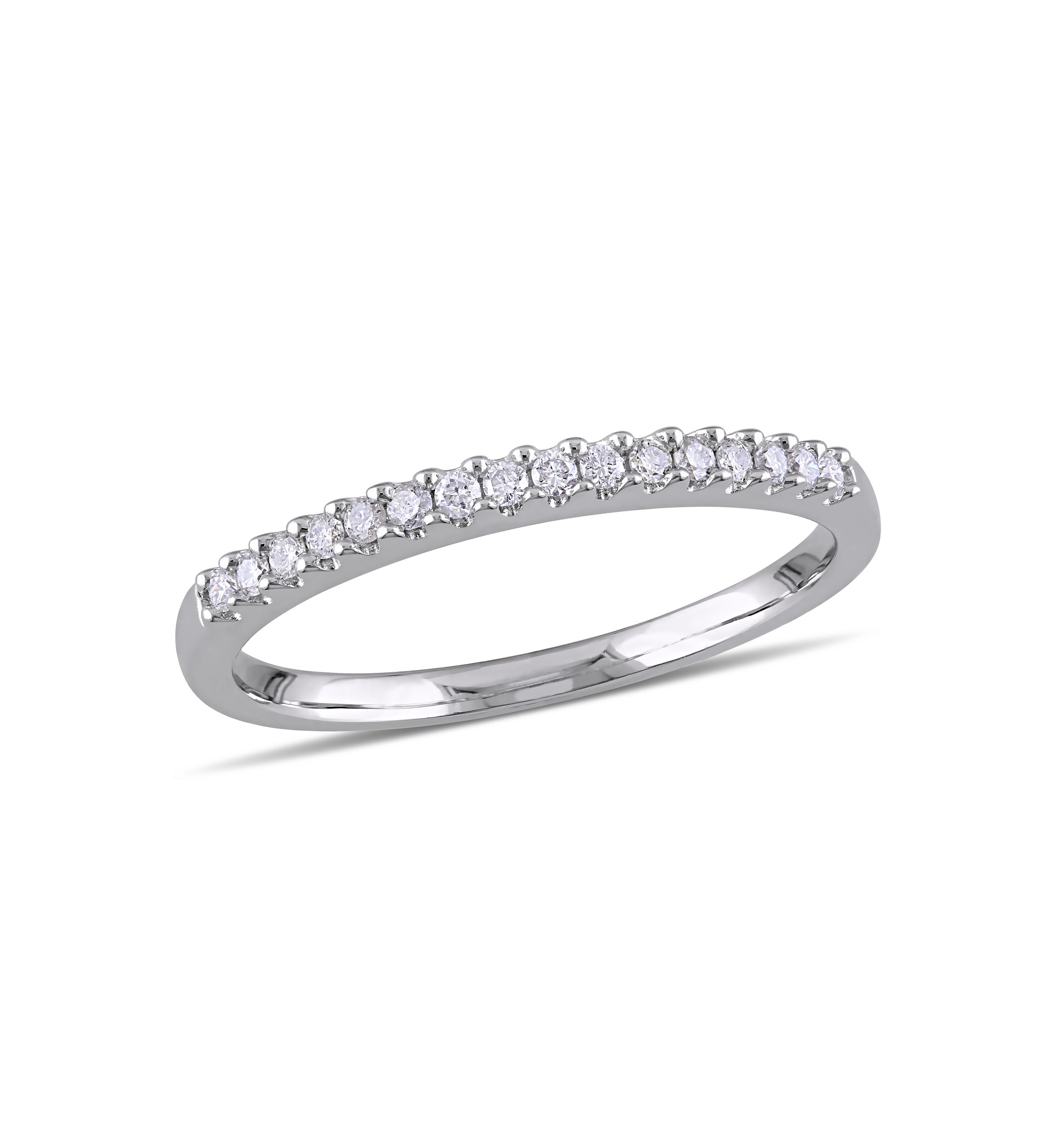 1/7 ct. t.w. Diamond Semi Eternity Ring in Sterling Silver