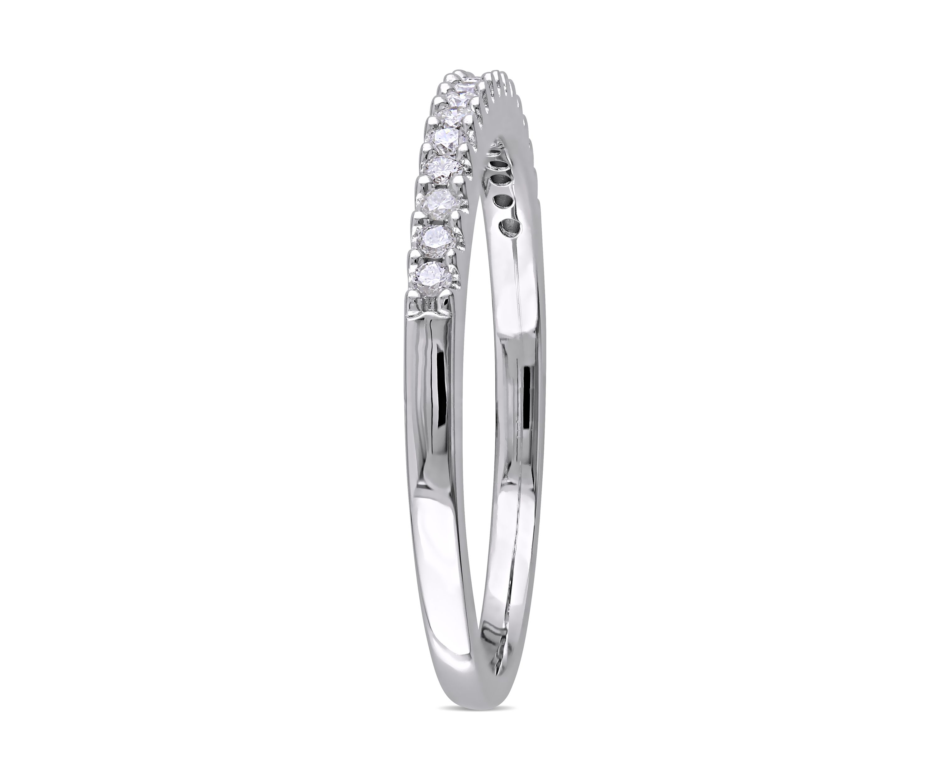 1/7 ct. t.w. Diamond Semi Eternity Ring in Sterling Silver
