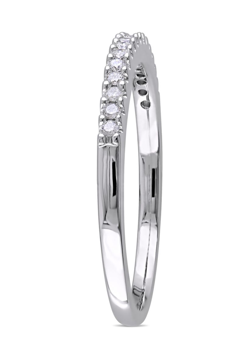 1/7 ct. t.w. Diamond Semi Eternity Ring in Sterling Silver