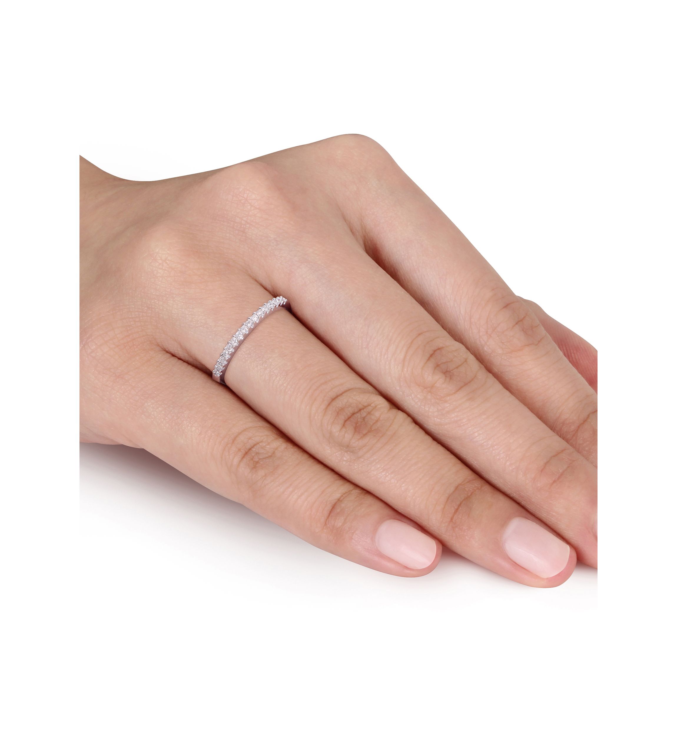1/7 ct. t.w. Diamond Semi Eternity Ring in Sterling Silver