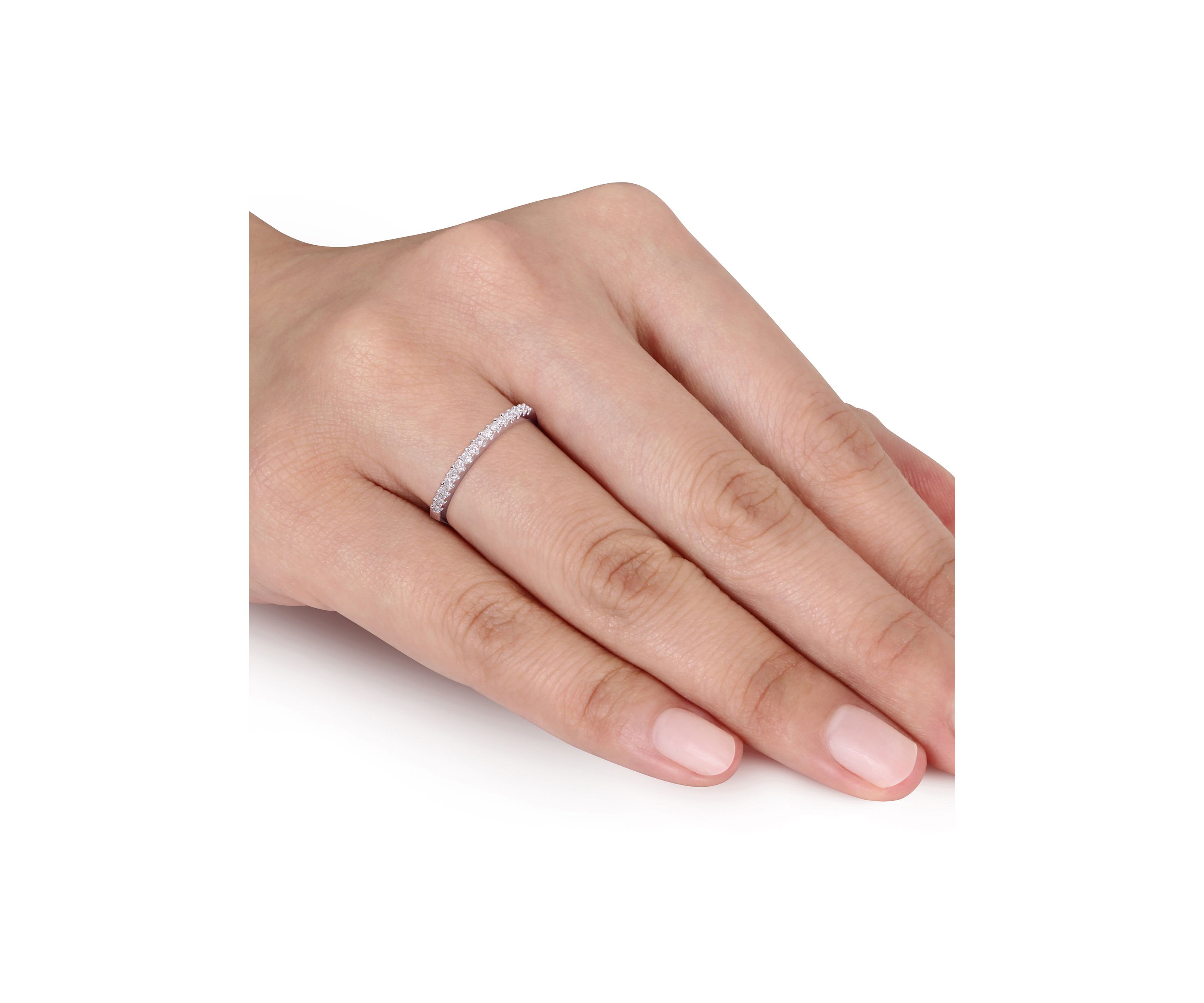1/7 ct. t.w. Diamond Semi Eternity Ring in Sterling Silver