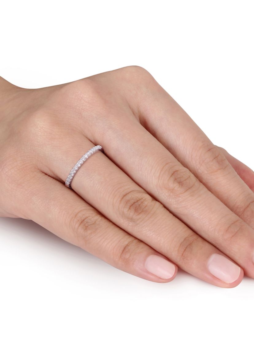 1/7 ct. t.w. Diamond Semi Eternity Ring in Sterling Silver