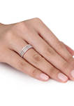1/2 ct. t.w. Diamond 3 Piece Anniversary Band Set of Stacking Rings in 10K Two Tone White and Rose Gold