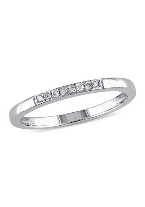 1/10 ct. t.w. Diamond Wedding Band in Sterling Silver