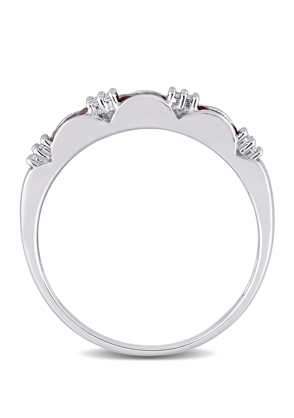 1/2 ct. t.w. Ruby Ring with 1/10 ct. t.w. Diamonds in 10K White Gold