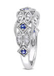 1/3 ct. t.w. Sapphire and 1/10 ct. t.w. Diamond Ring in 10K White Gold